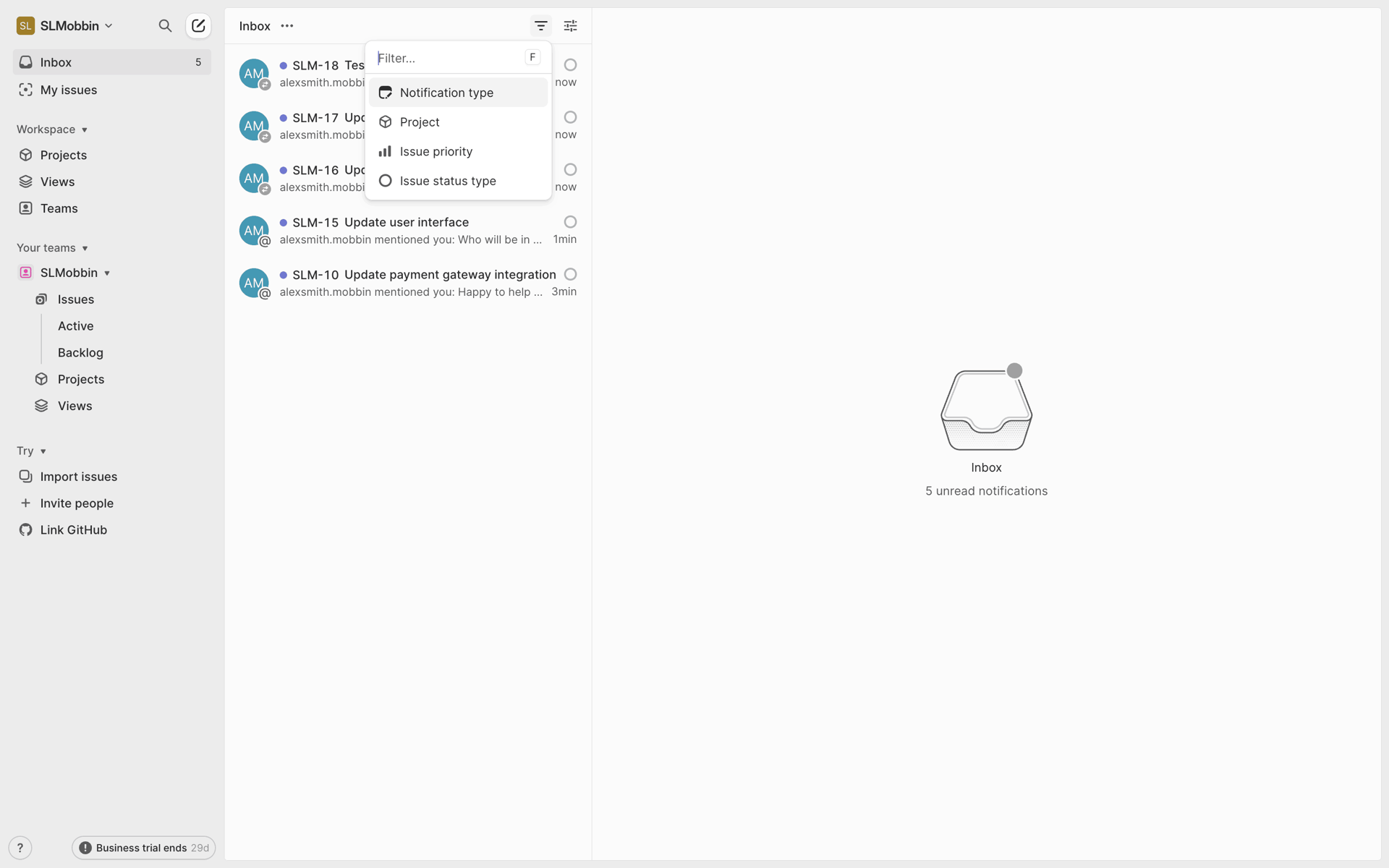 Linear Web Developer Tools interface screenshot 21