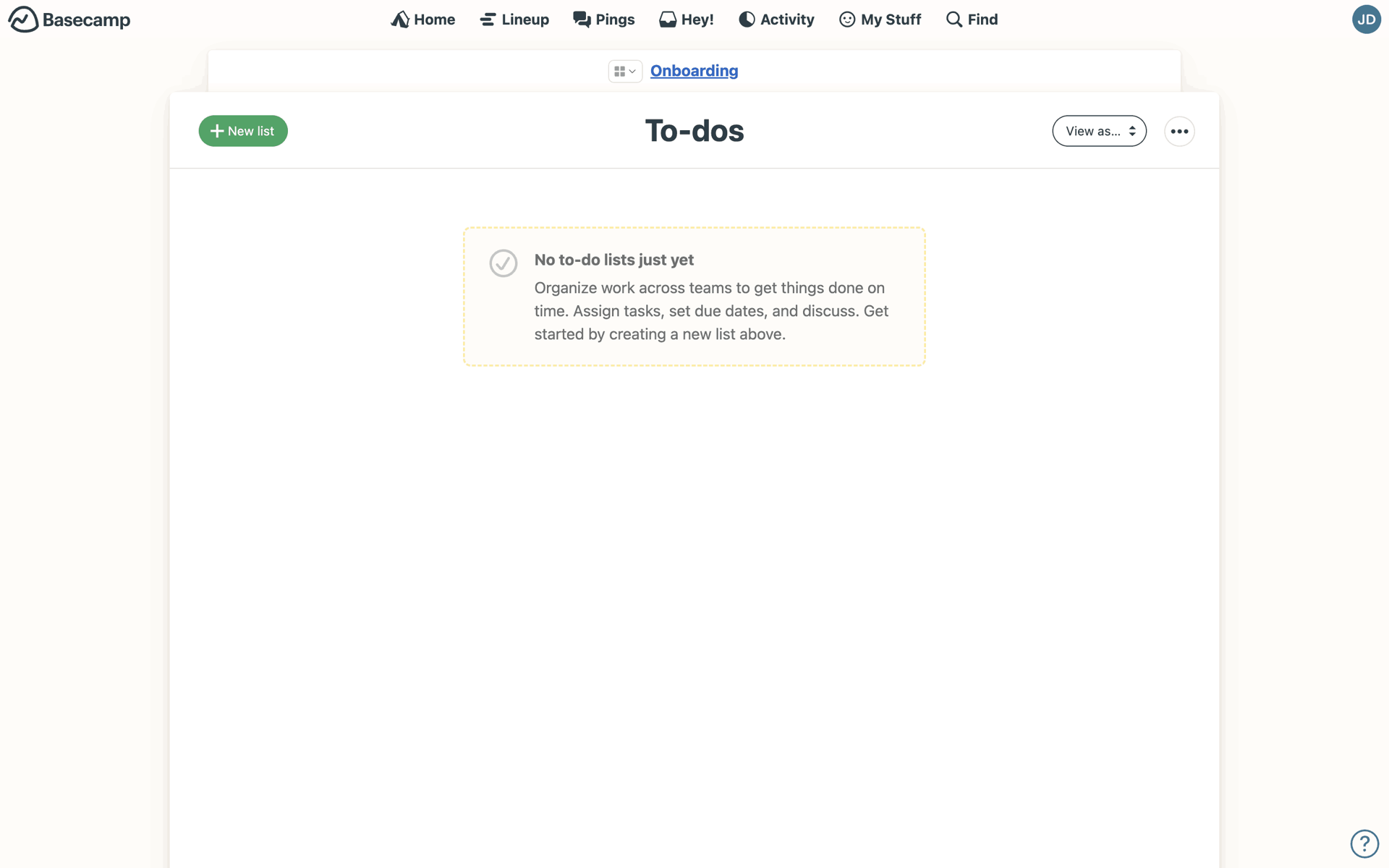Basecamp Web Business interface screenshot 6