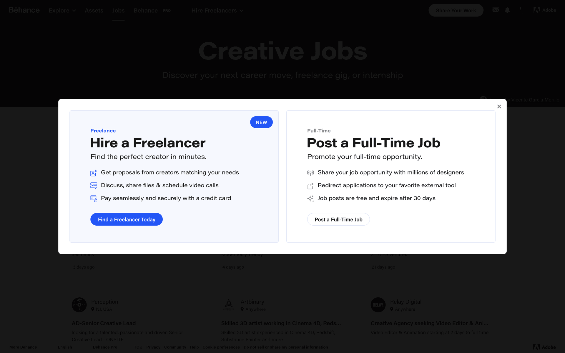 Behance Web Photo & Video interface screenshot 8