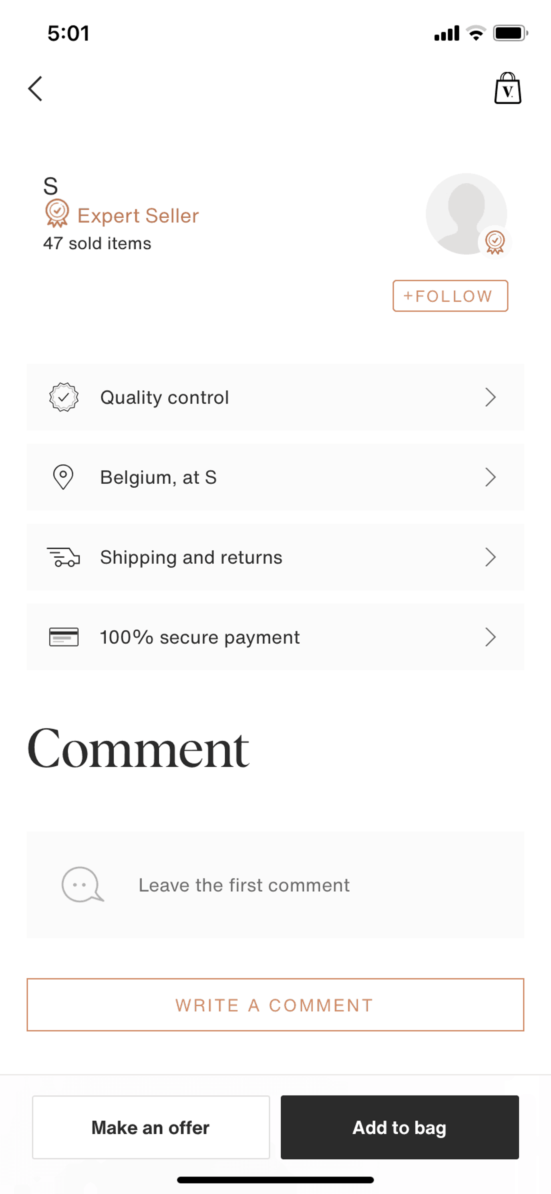 Vestiaire Collective iOS Shopping interface screenshot 23