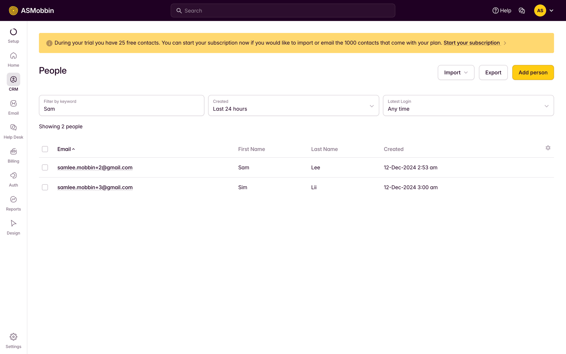 Outseta Web Business interface screenshot 13