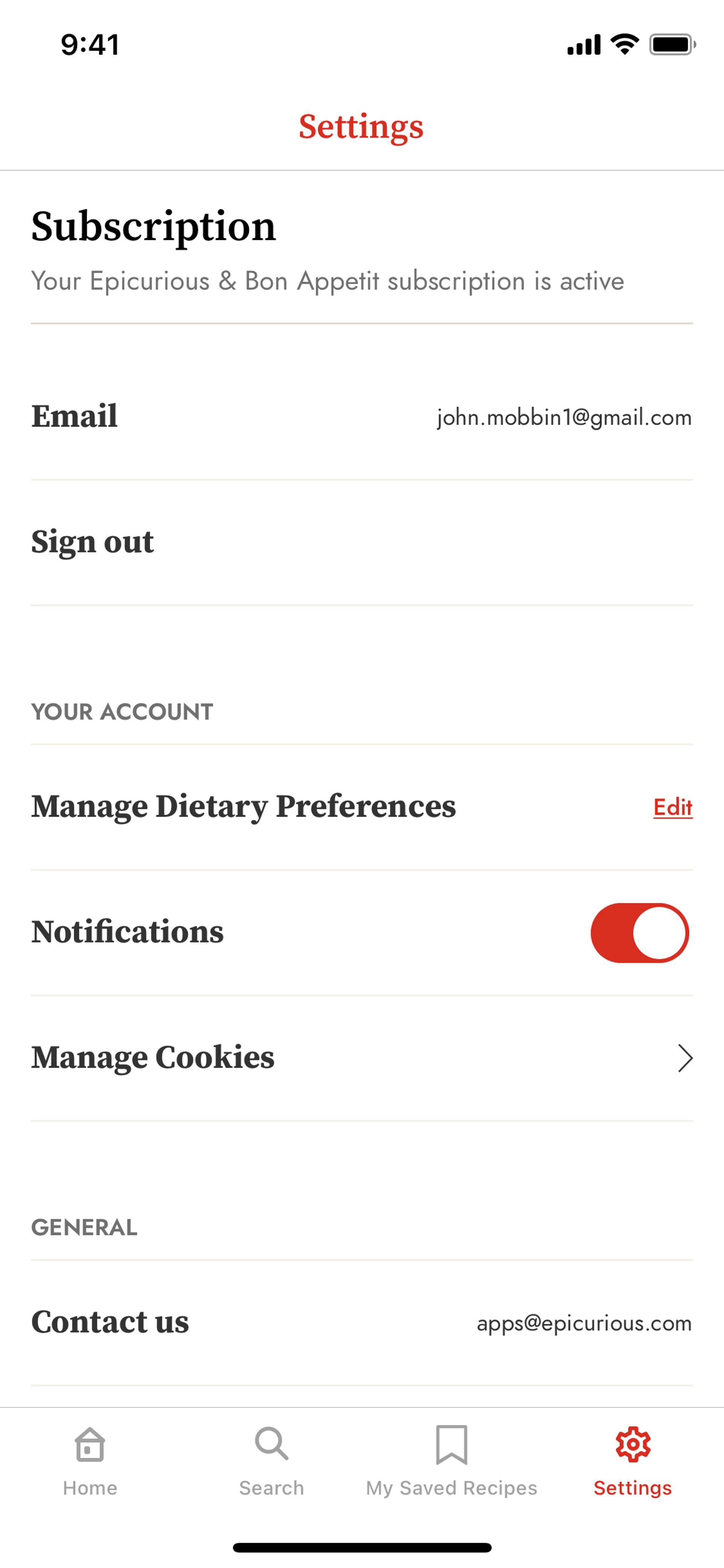 Epicurious iOS Food & Drink interface screenshot 5