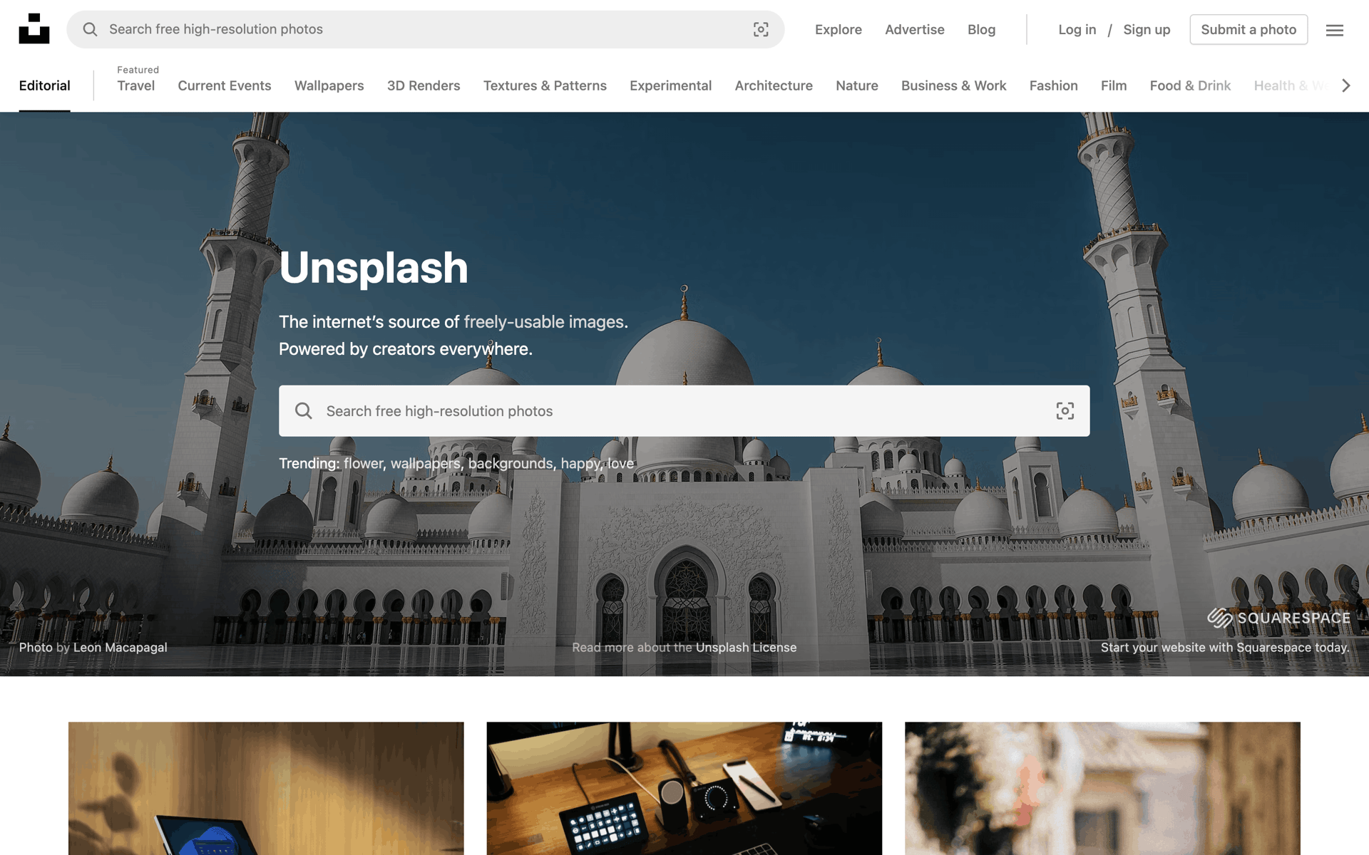 Unsplash Web Photo & Video interface screenshot 3