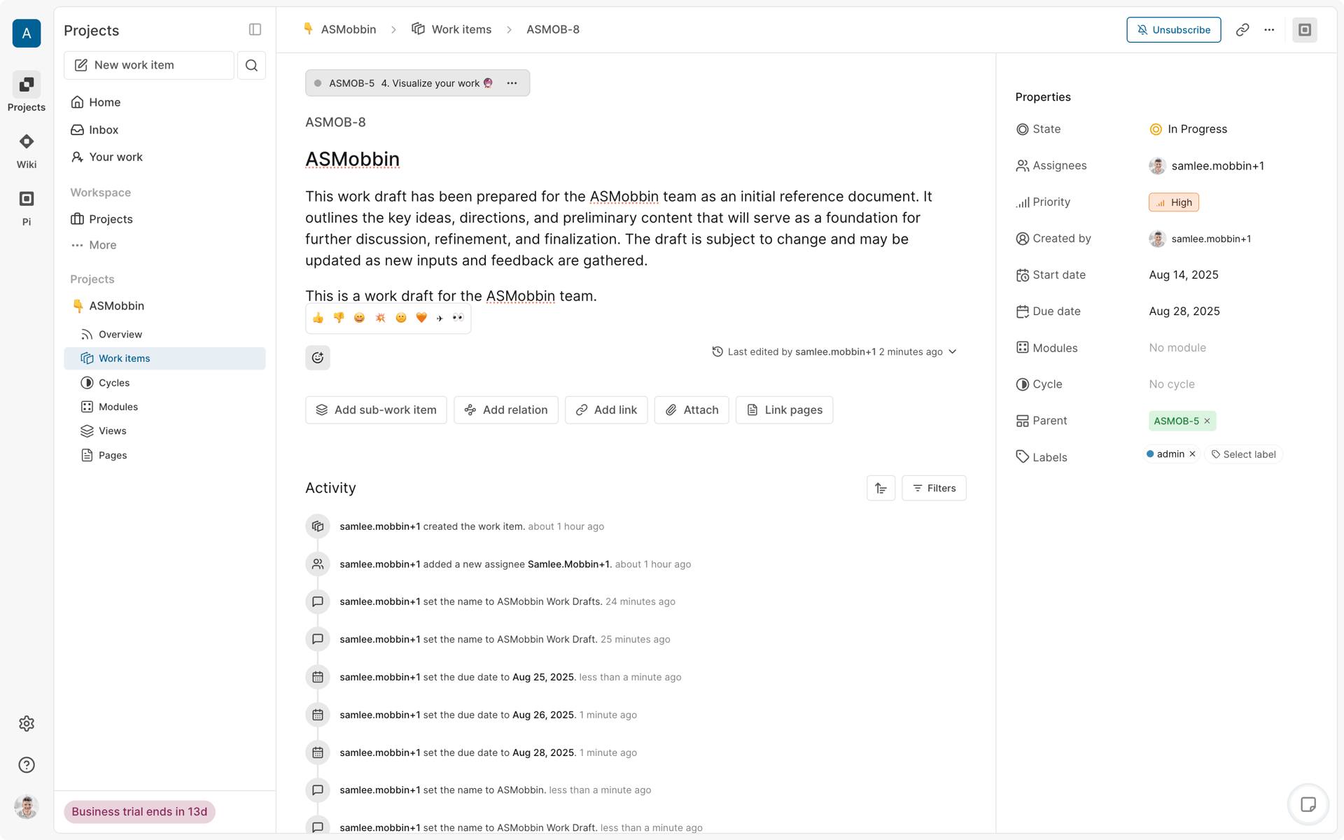 Plane Web Business interface screenshot 12