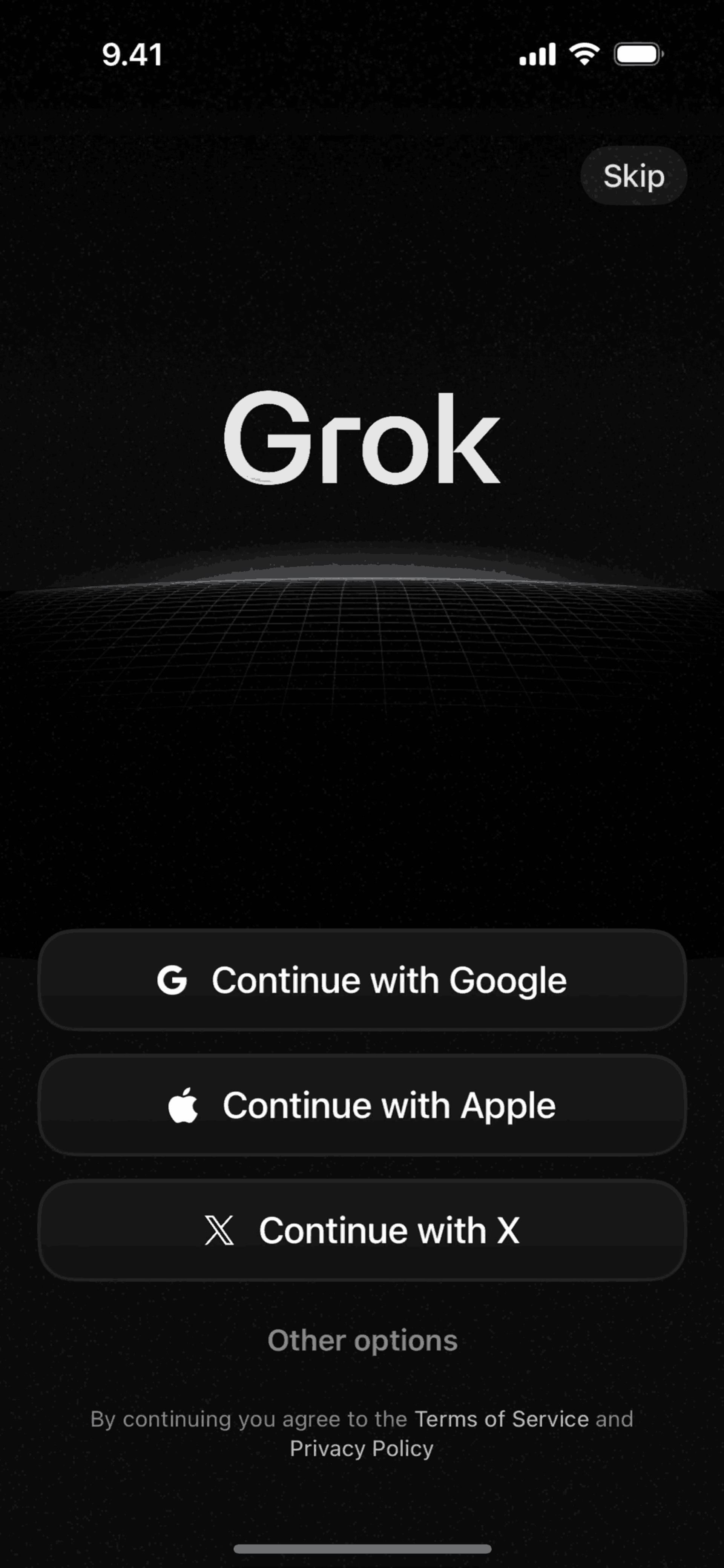 Grok iOS AI interface screenshot 1