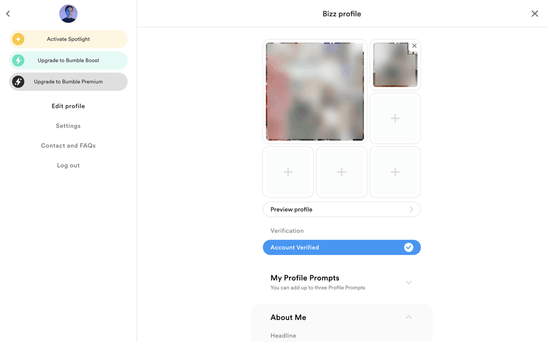 Bumble Web Lifestyle interface screenshot 12