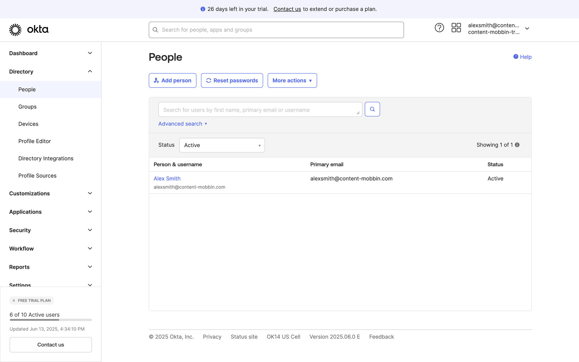 Okta Web Developer Tools interface screenshot 19