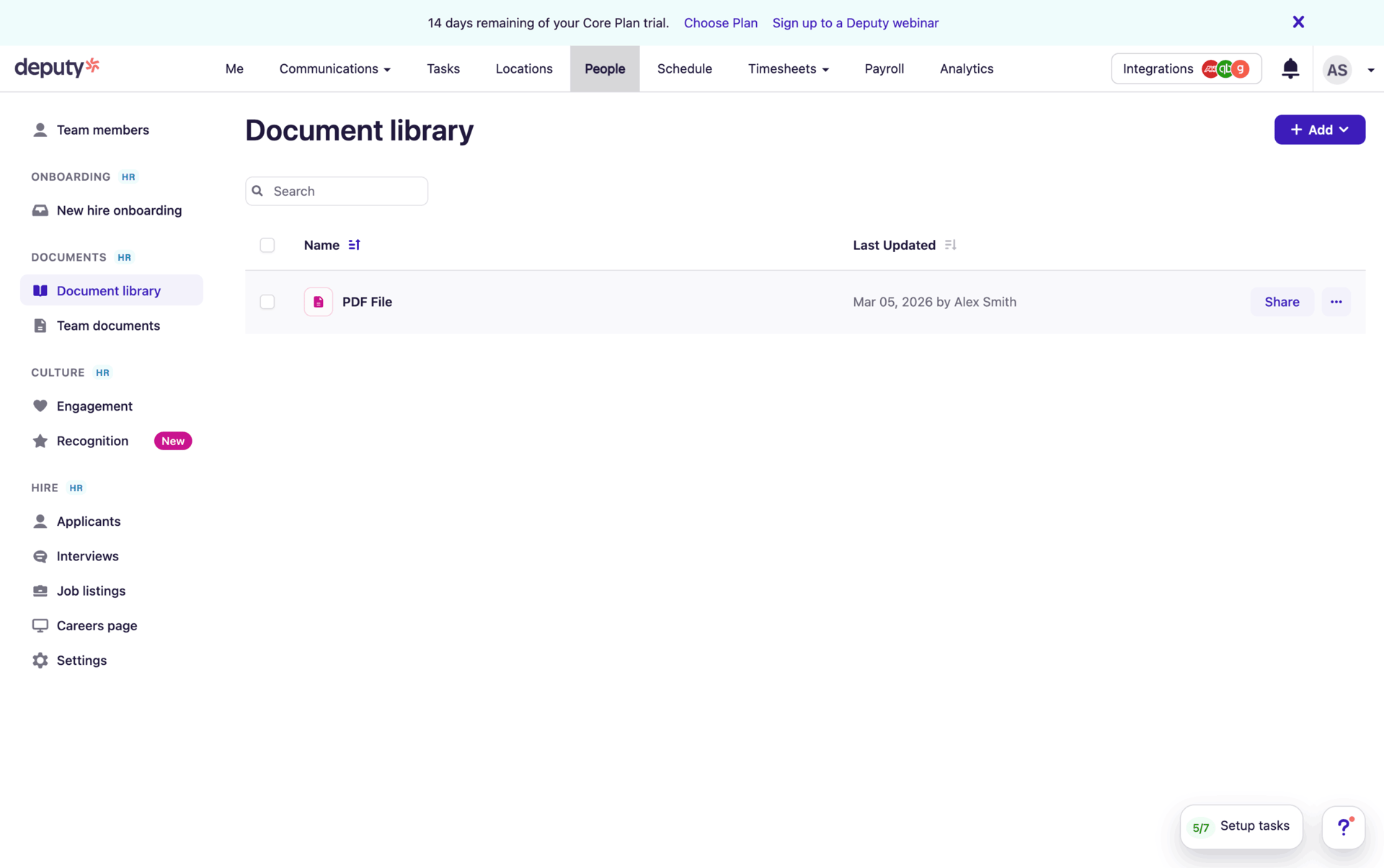 Deputy Web workforce management interface screenshot 20