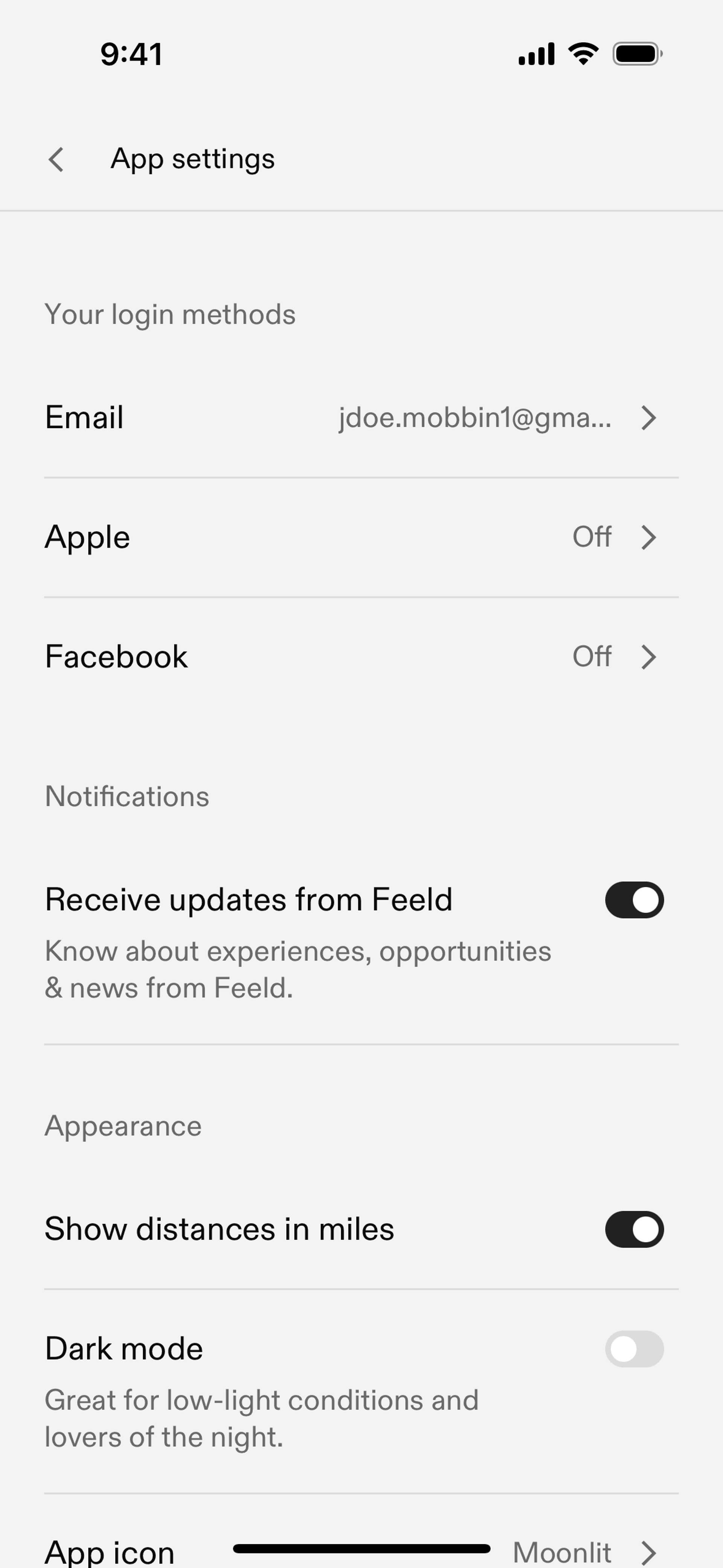 Feeld iOS Communication interface screenshot 14