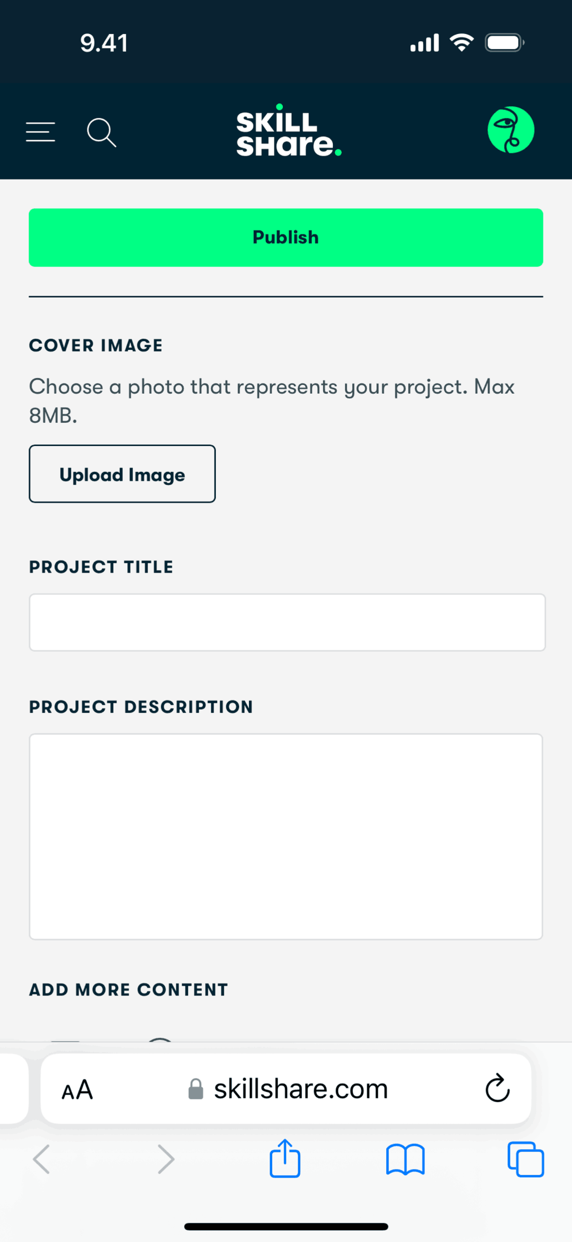 Skillshare iOS Education interface screenshot 19