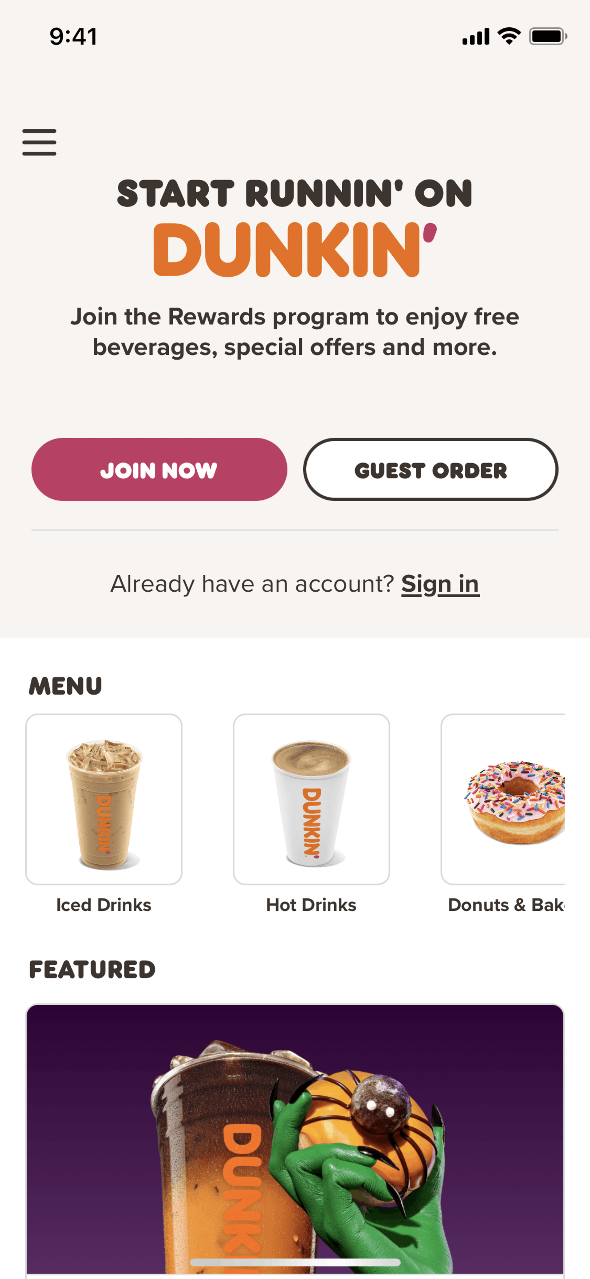 Dunkin' iOS Food & Drink interface screenshot 5