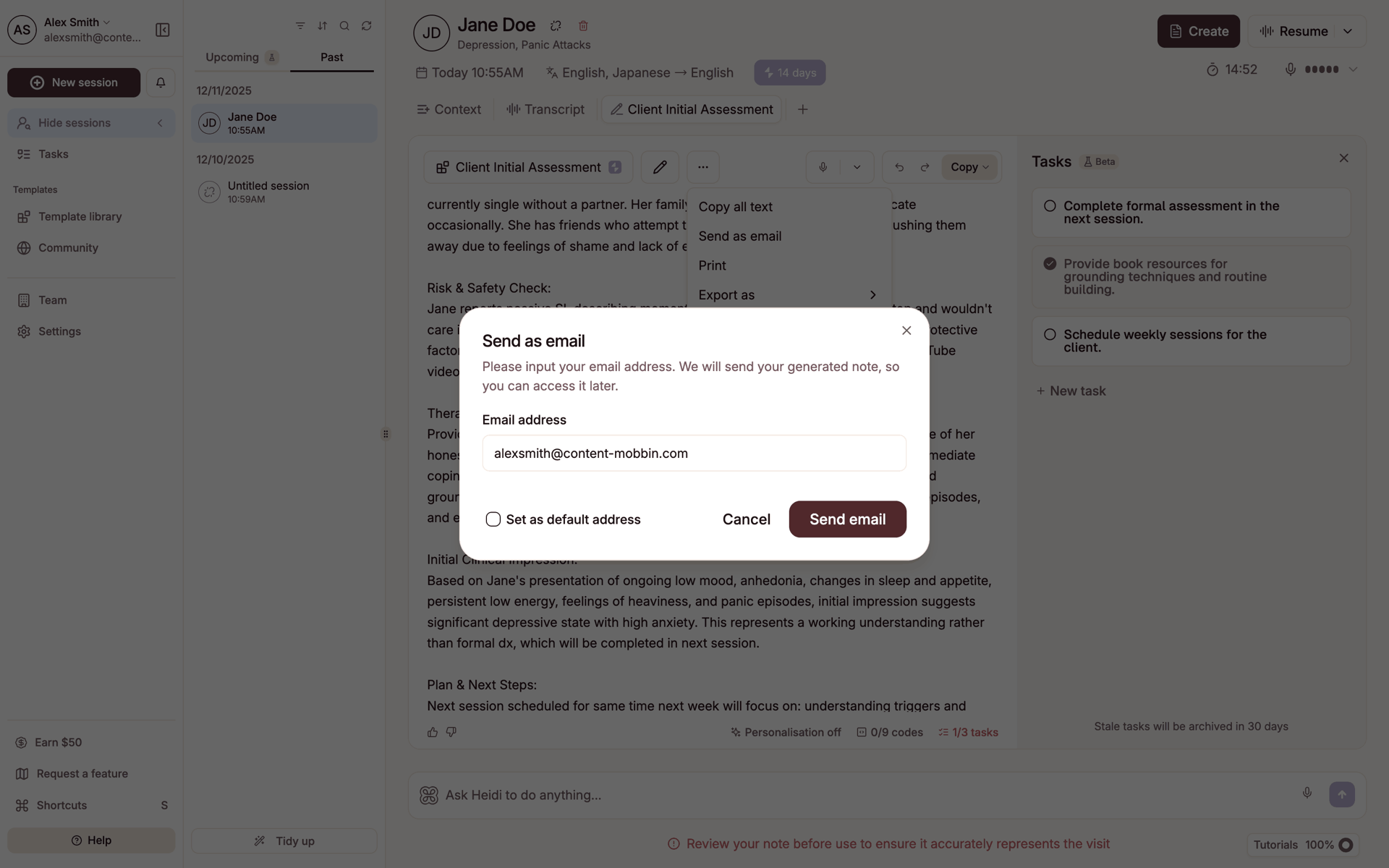Heidi Web AI interface screenshot 13