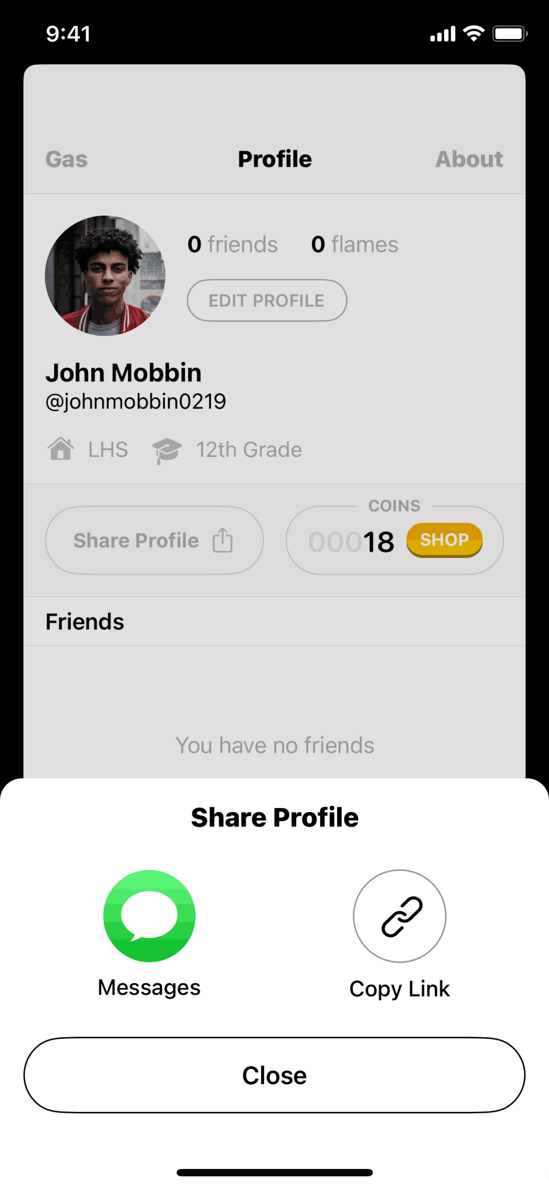 Gas iOS Social Networking interface screenshot 14