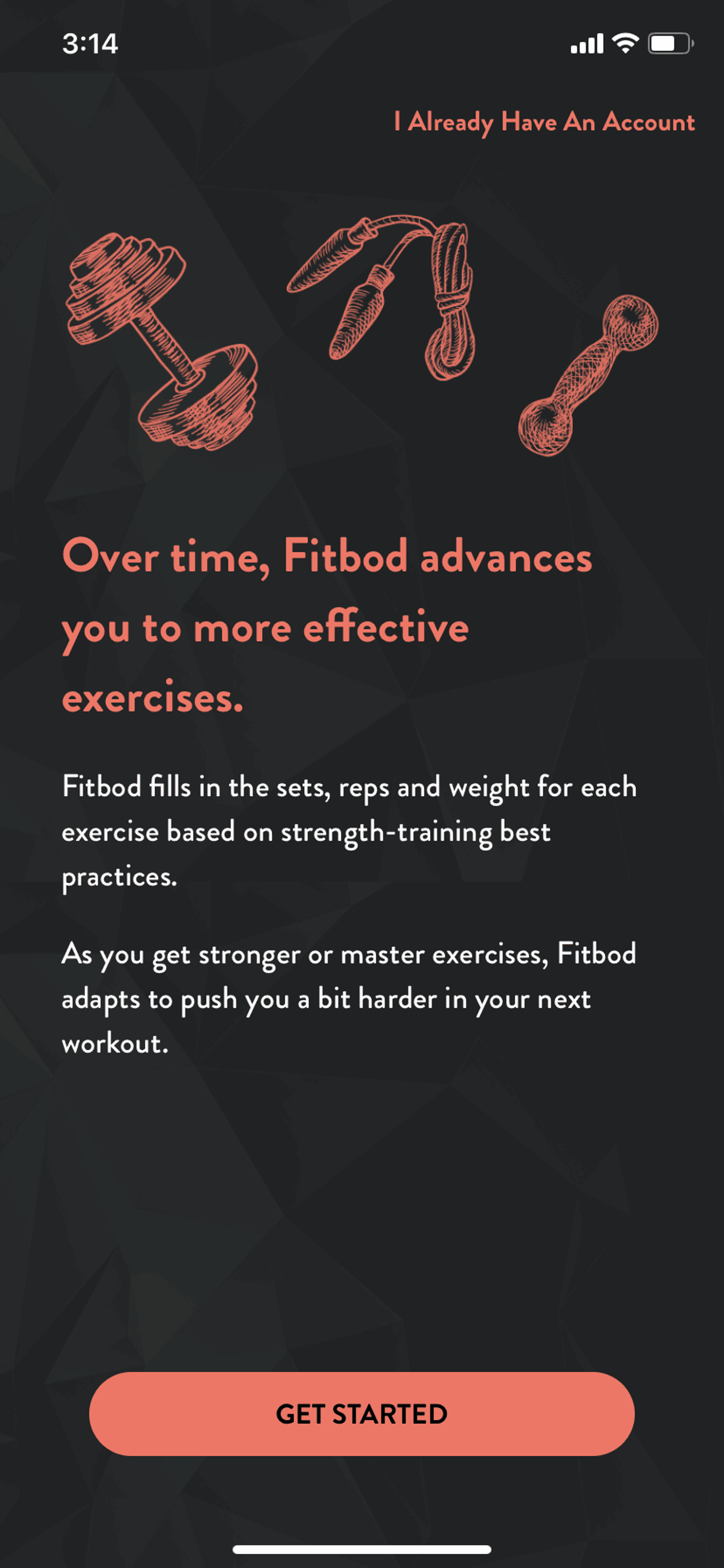 Fitbod iOS Health & Fitness interface screenshot 5