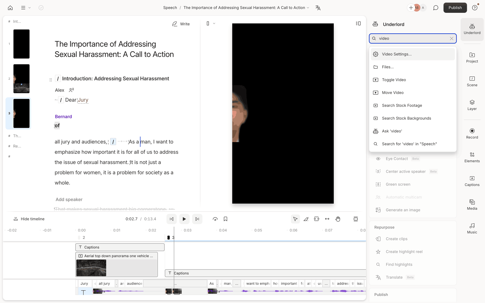 Descript Web Photo & Video interface screenshot 16