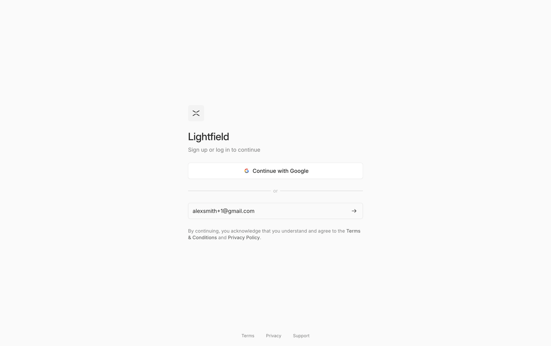 Lightfield Web Business interface screenshot 2