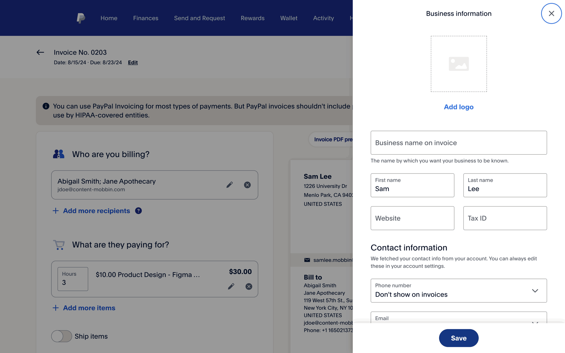 PayPal Web Finance interface screenshot 12