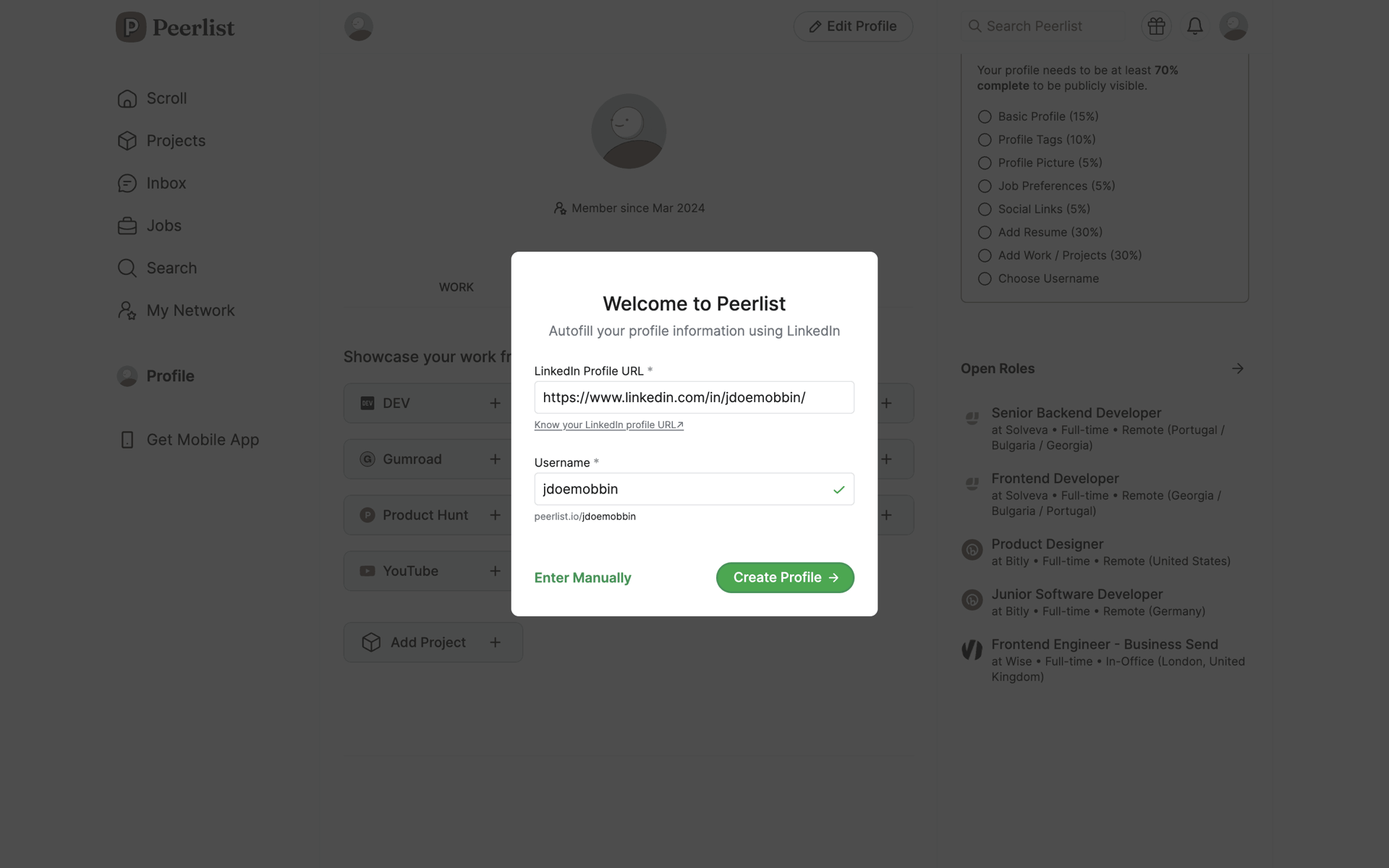 Peerlist Web Social Networking interface screenshot 8