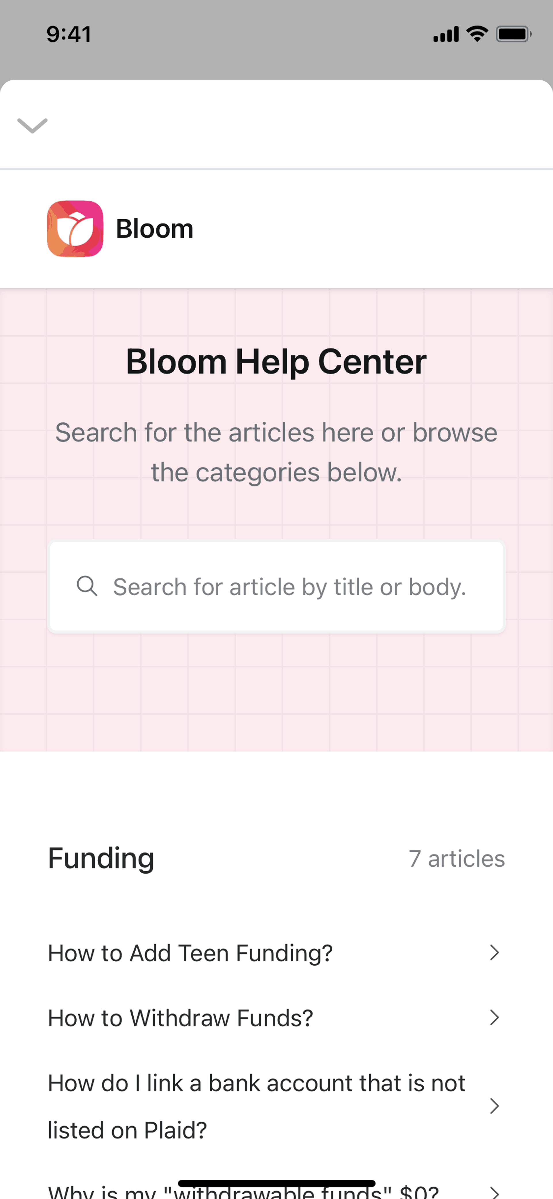 Bloom iOS Finance interface screenshot 23