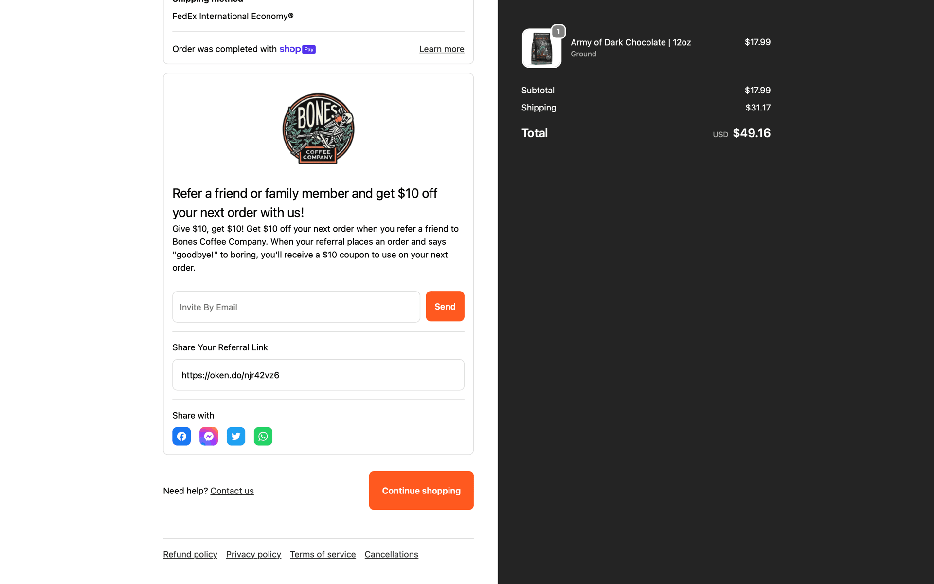 Shop Web AI interface screenshot 3