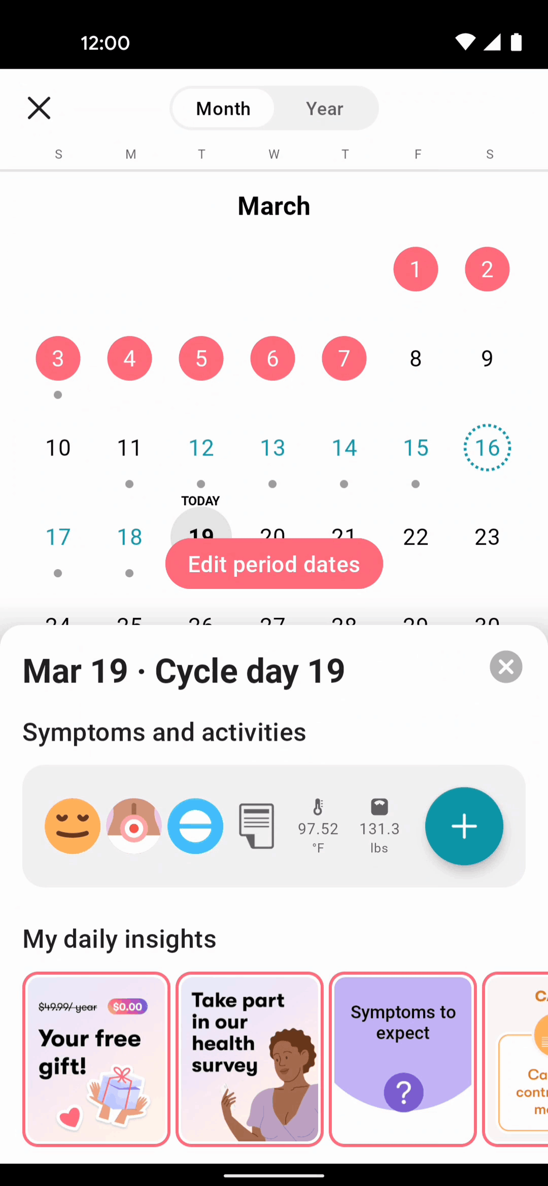 Flo Android Health & Fitness interface screenshot 7