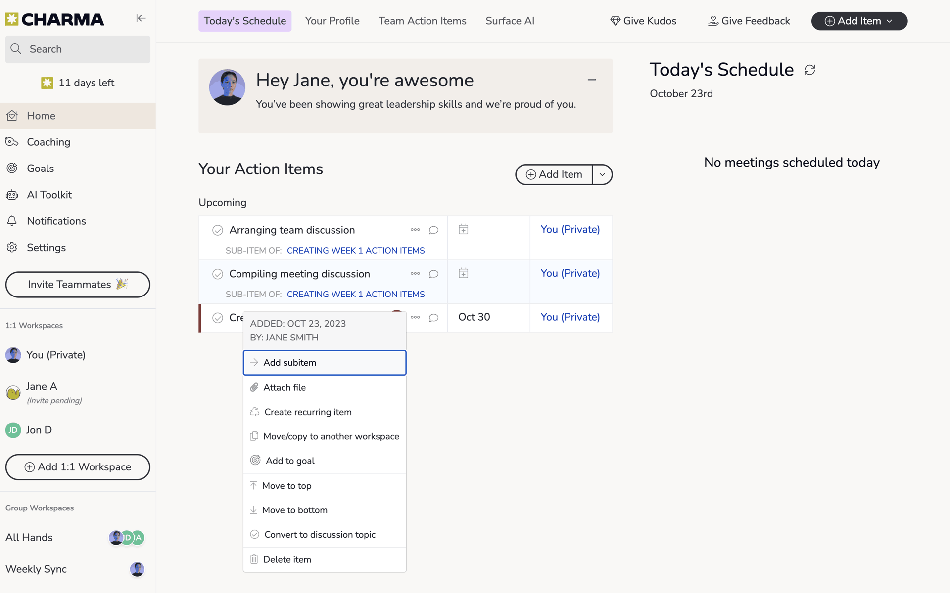 Charma Web Business interface screenshot 15