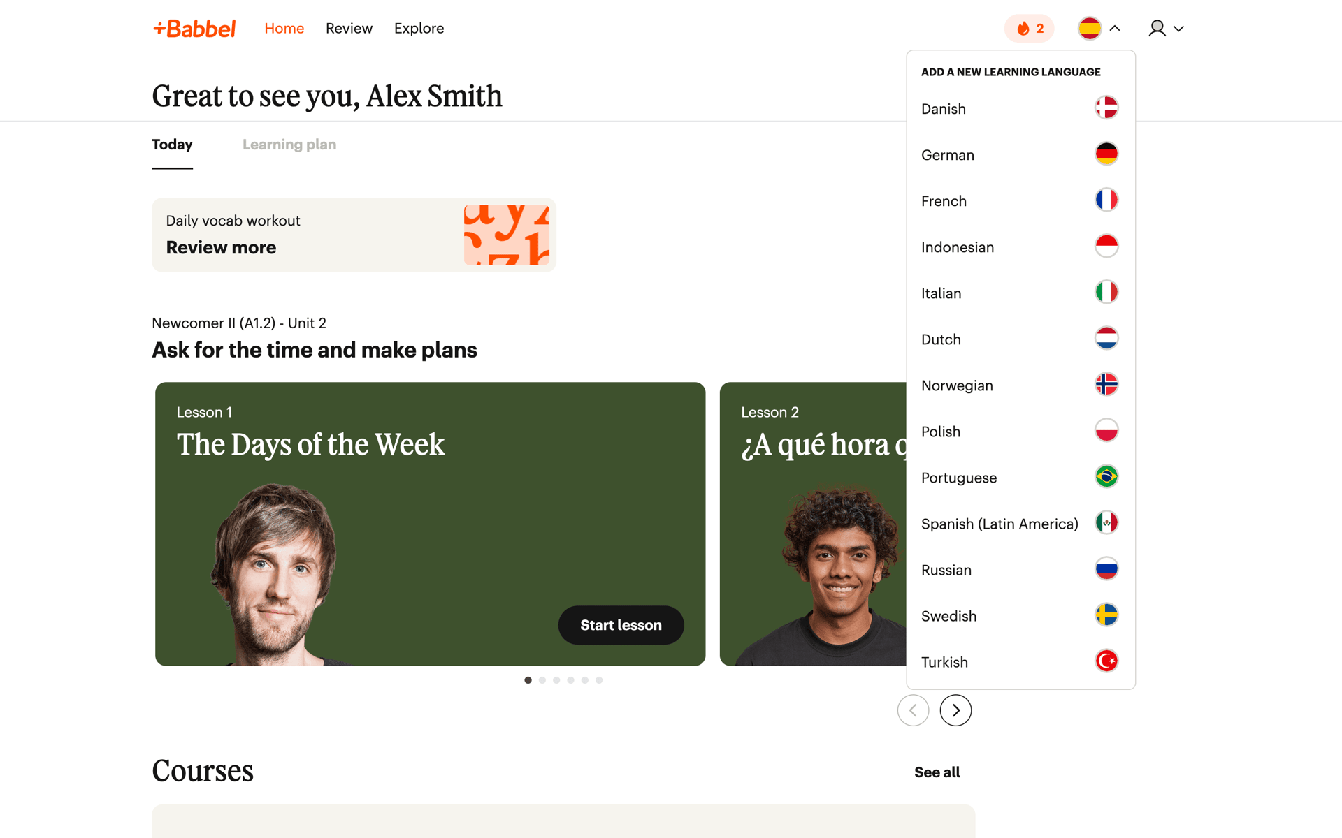 Babbel Web Education interface screenshot 14