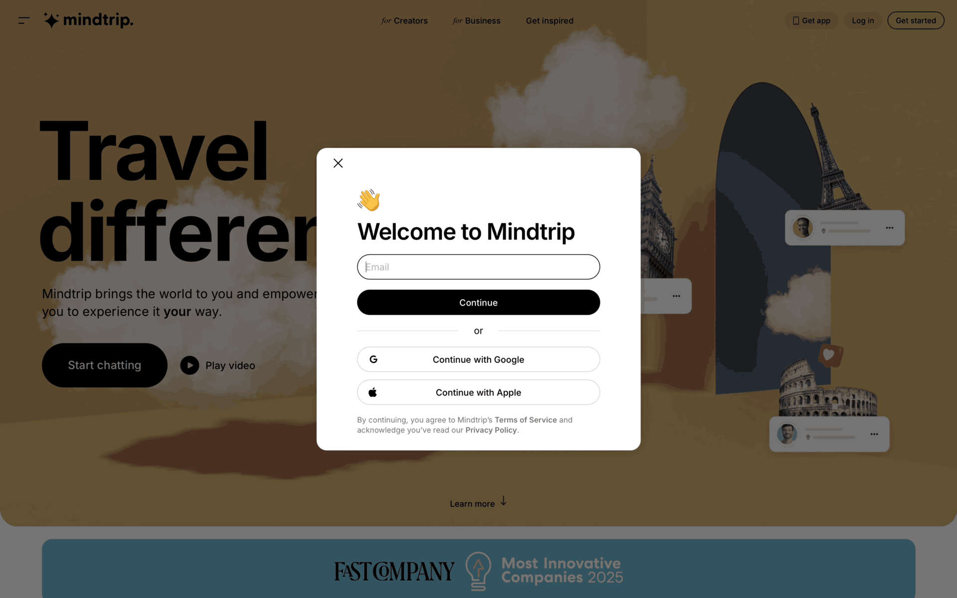 Mindtrip Web AI interface screenshot 2
