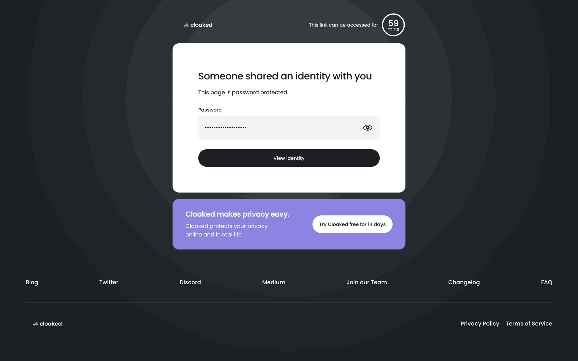 Cloaked Web Productivity interface screenshot 19