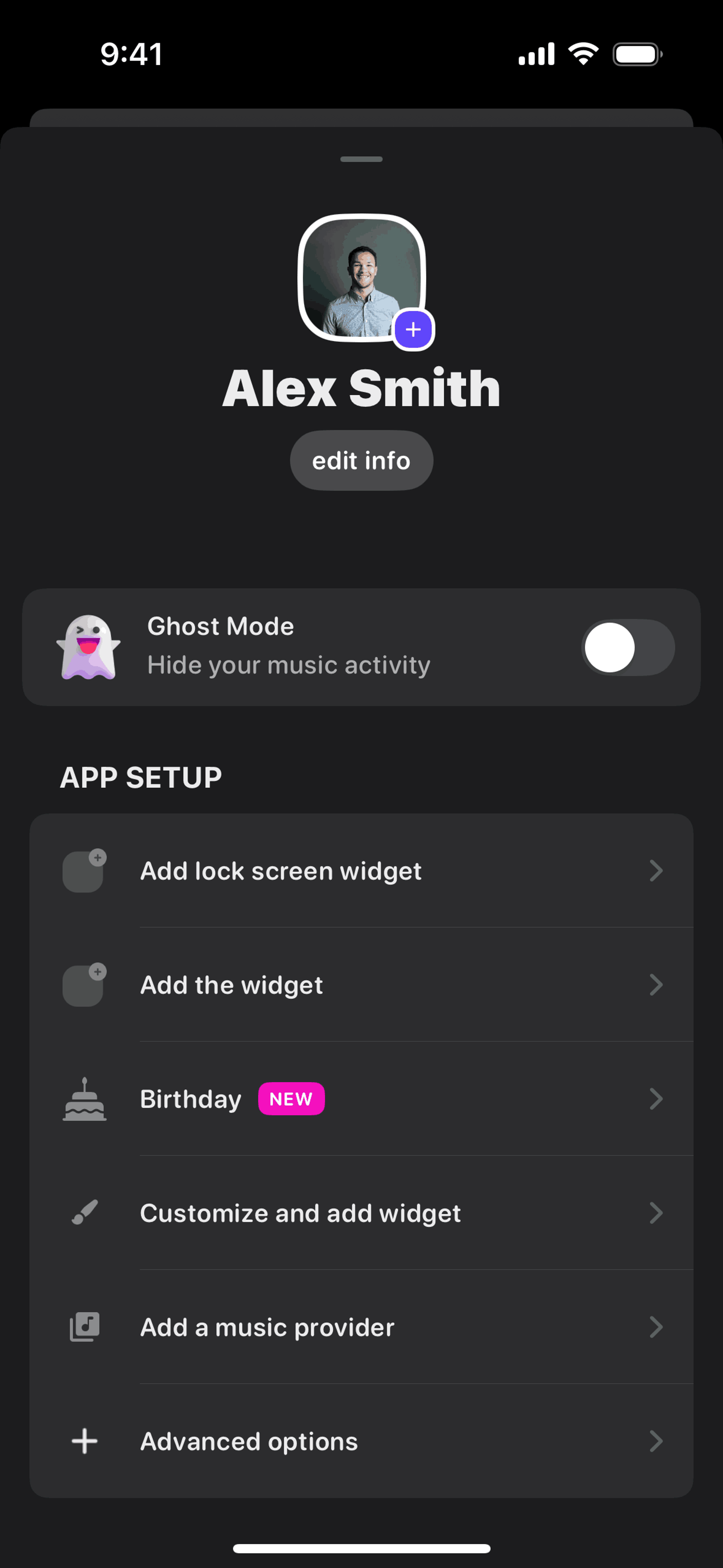 Airbuds Widget iOS Social Networking interface screenshot 7