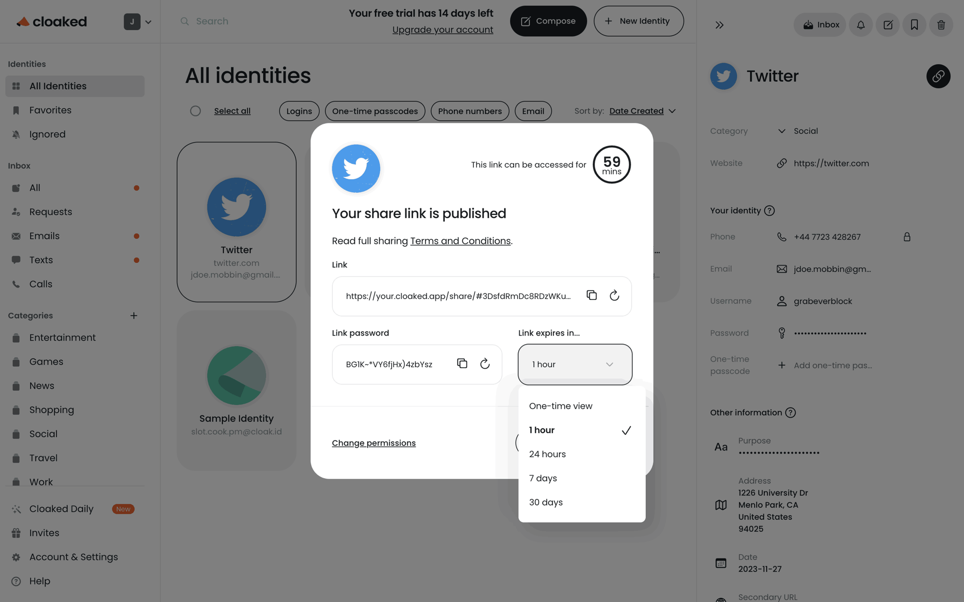Cloaked Web Productivity interface screenshot 11
