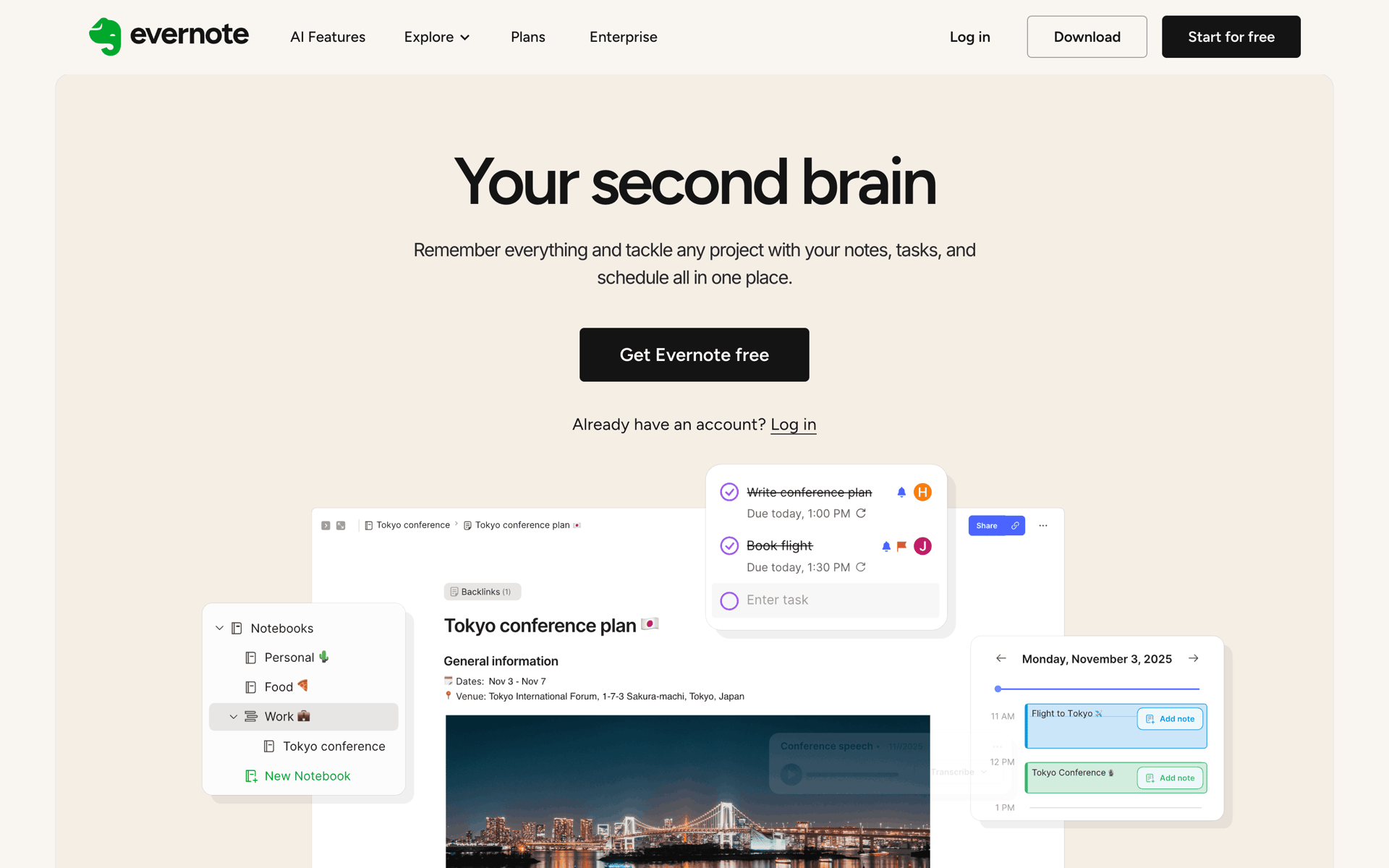 Evernote Web Productivity interface screenshot 1
