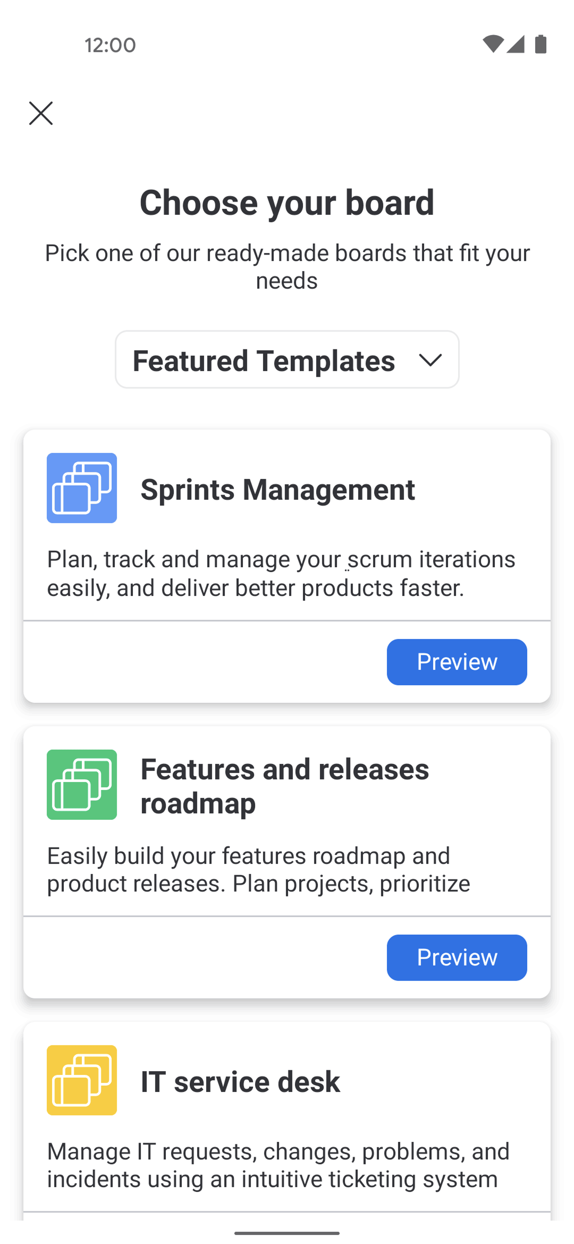 monday.com Android Collaboration interface screenshot 24