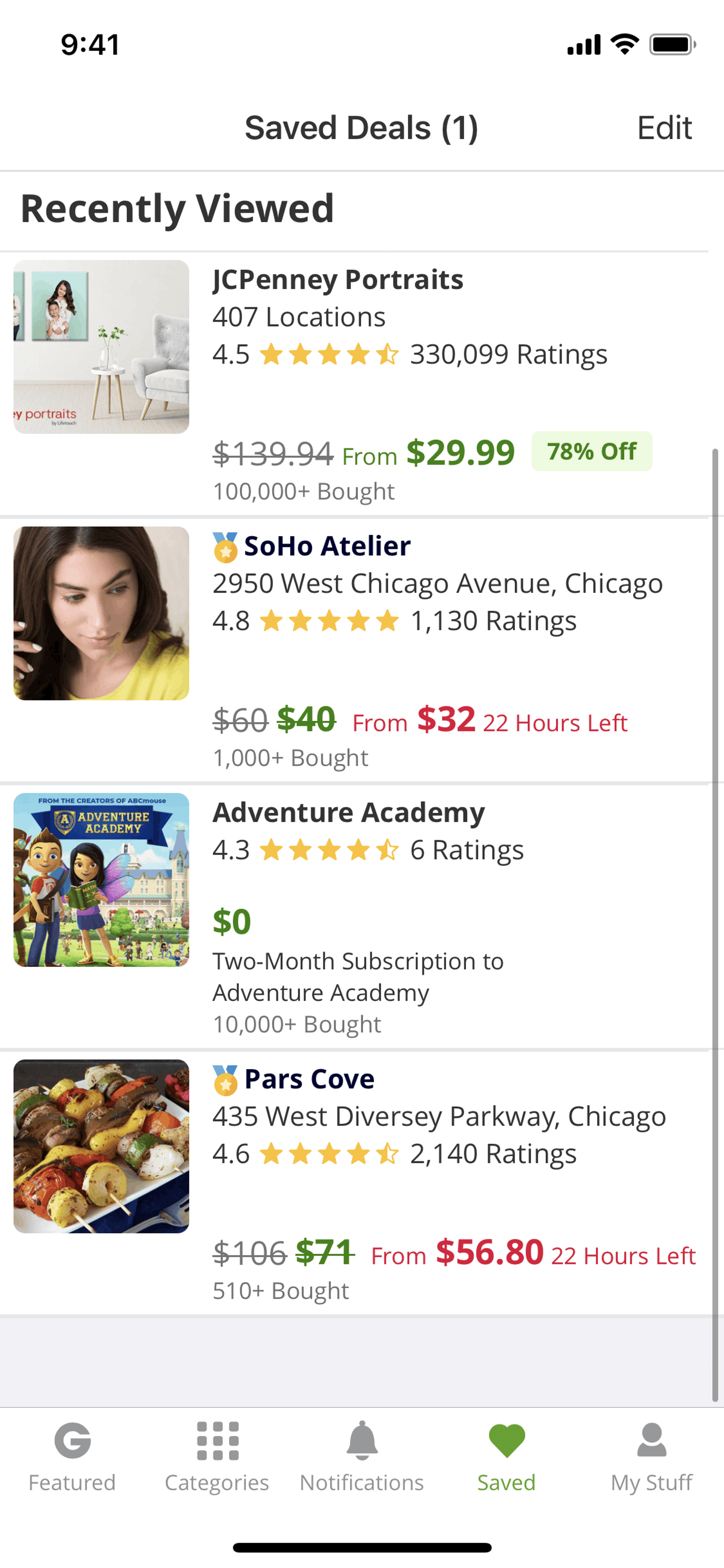 Groupon iOS Shopping interface screenshot 22