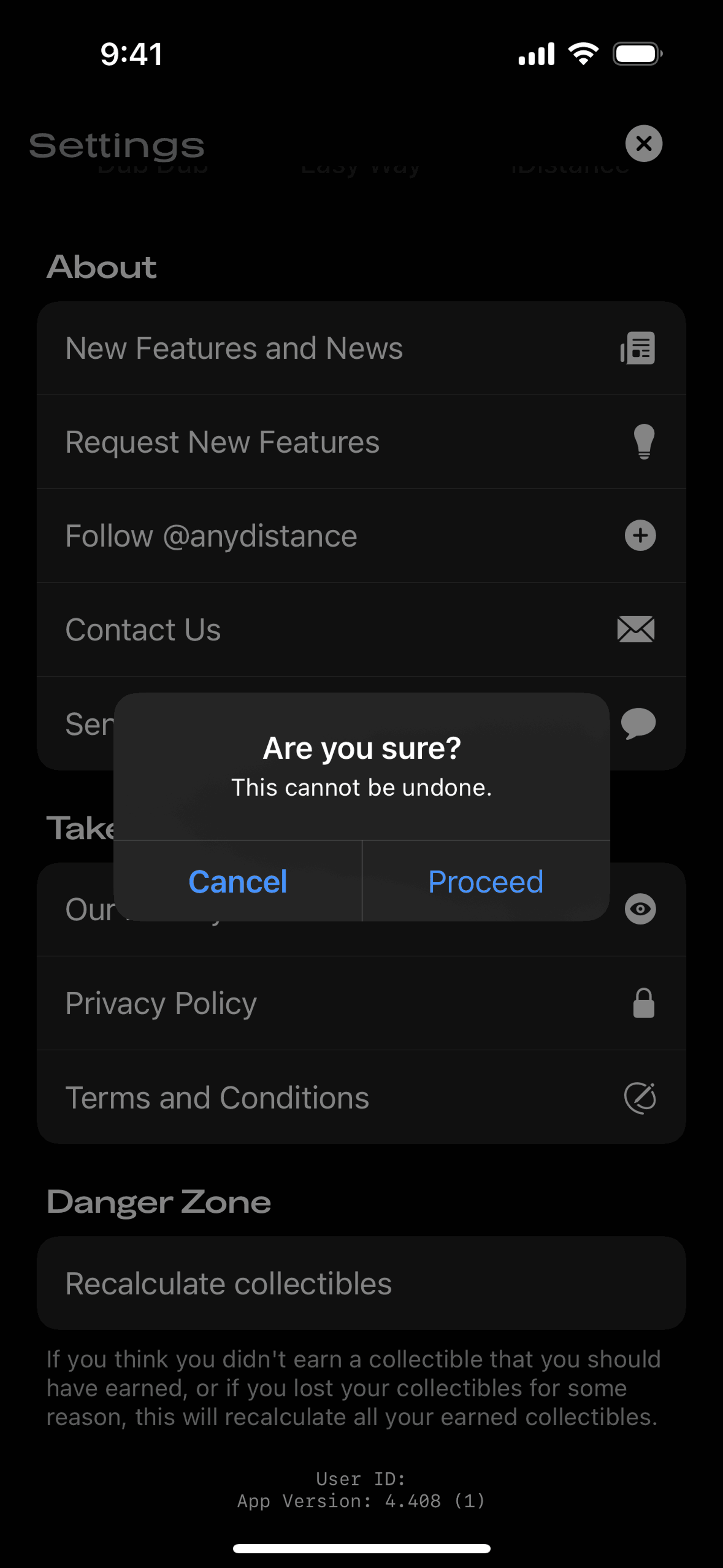 Any Distance iOS Health & Fitness interface screenshot 13