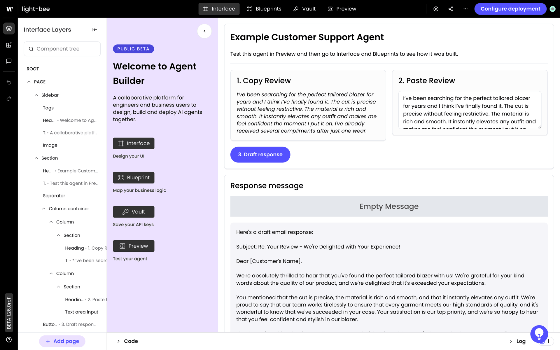 WRITER Web Business interface screenshot 13