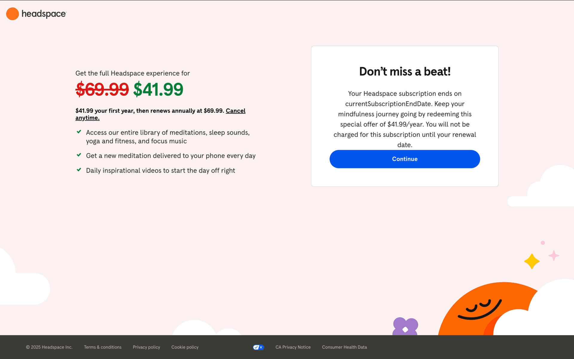 Headspace Web Health & Fitness interface screenshot 6