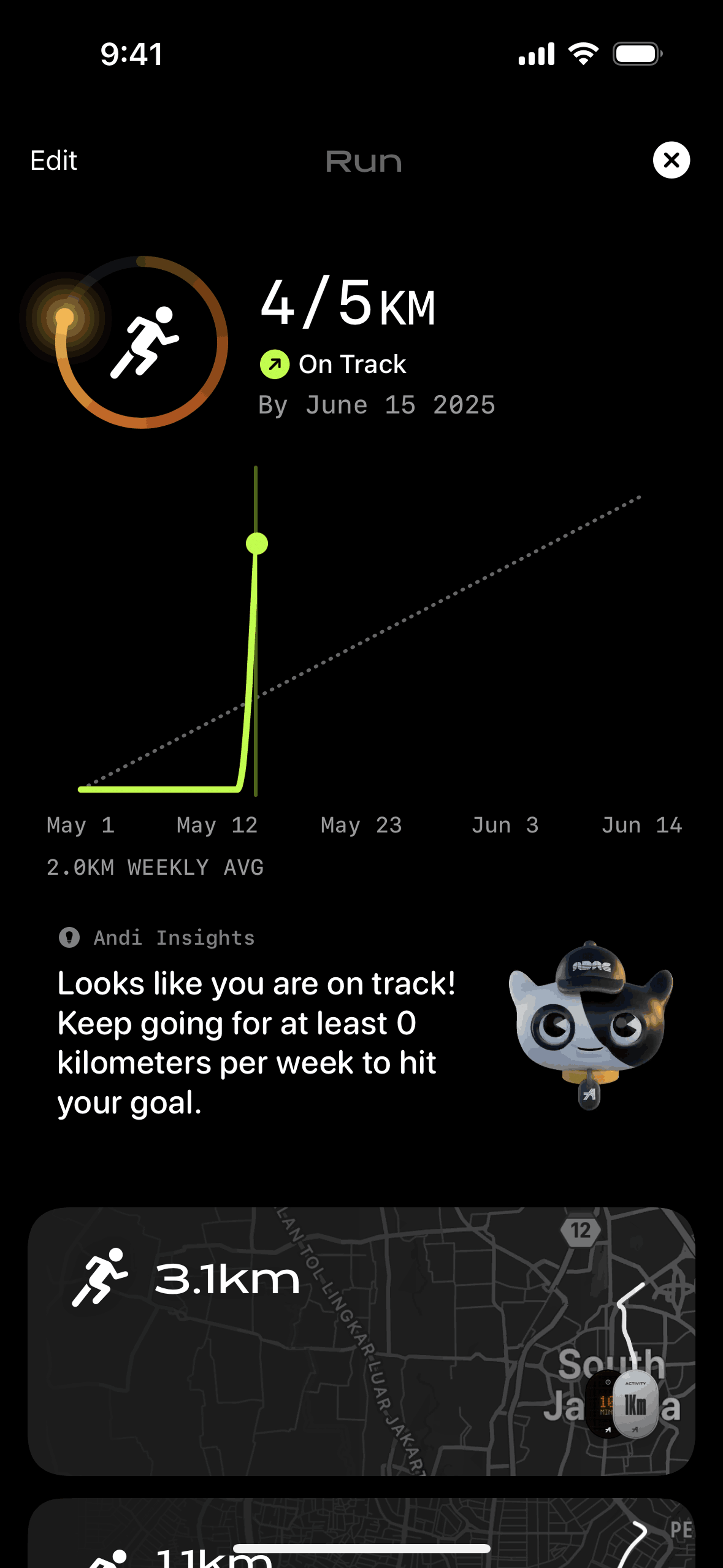 Any Distance iOS Health & Fitness interface screenshot 6