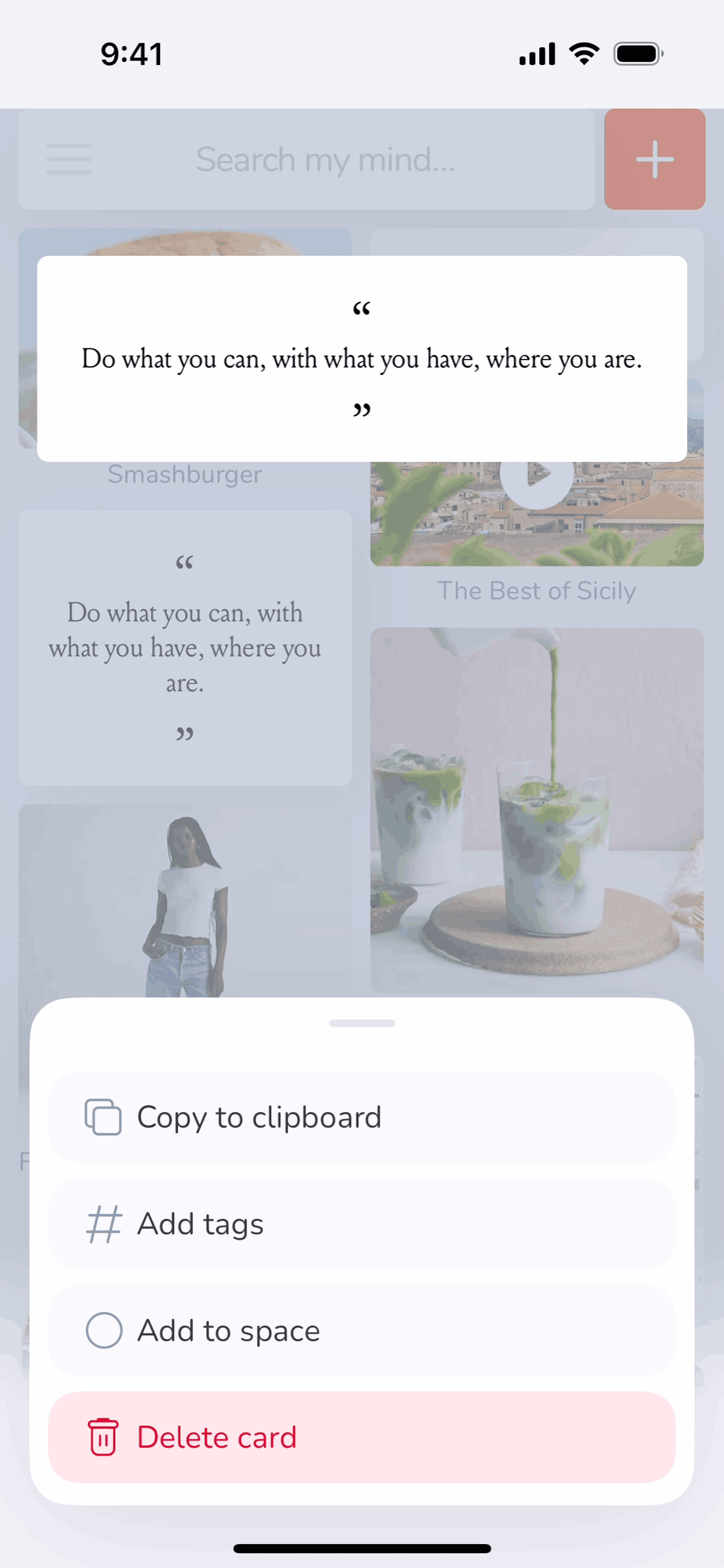 mymind iOS Productivity interface screenshot 7