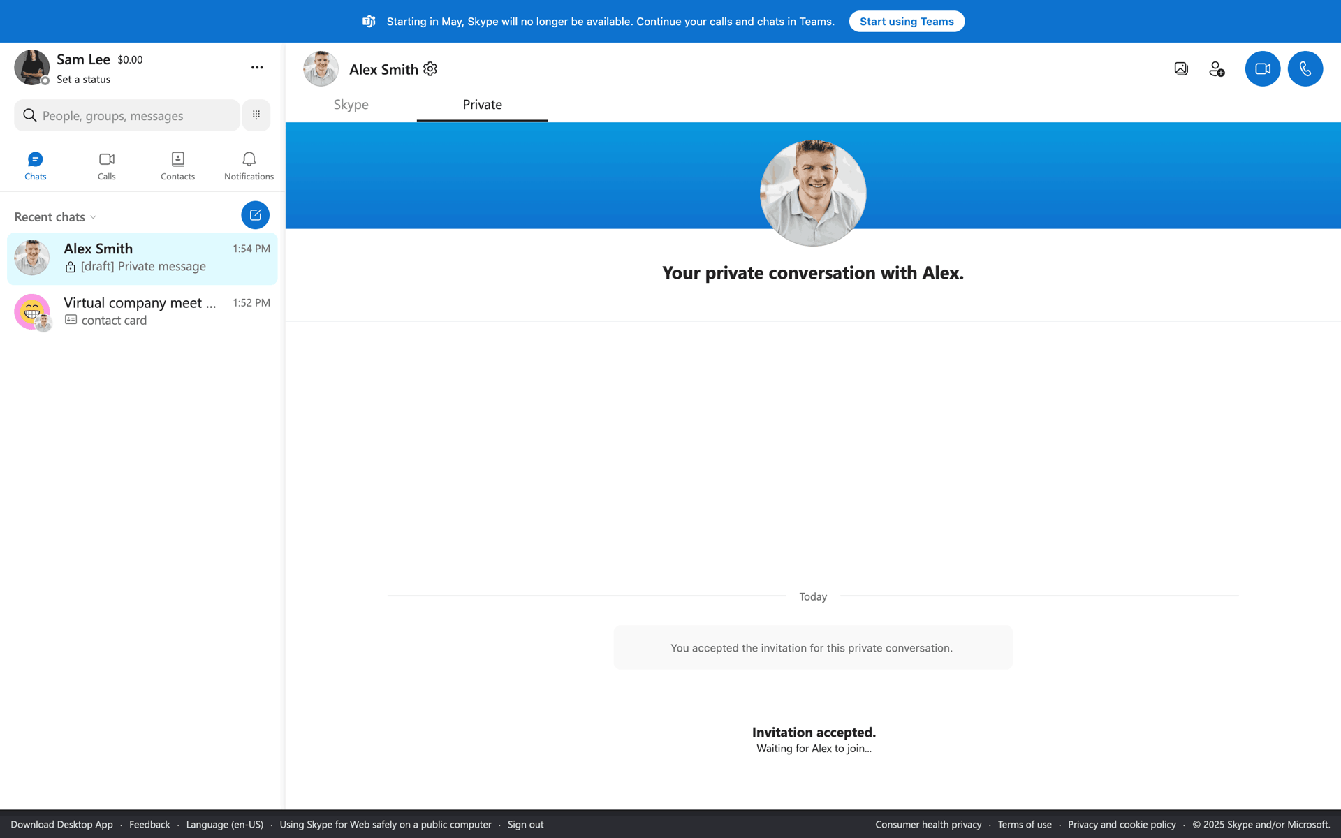 Skype Web Social Networking interface screenshot 9