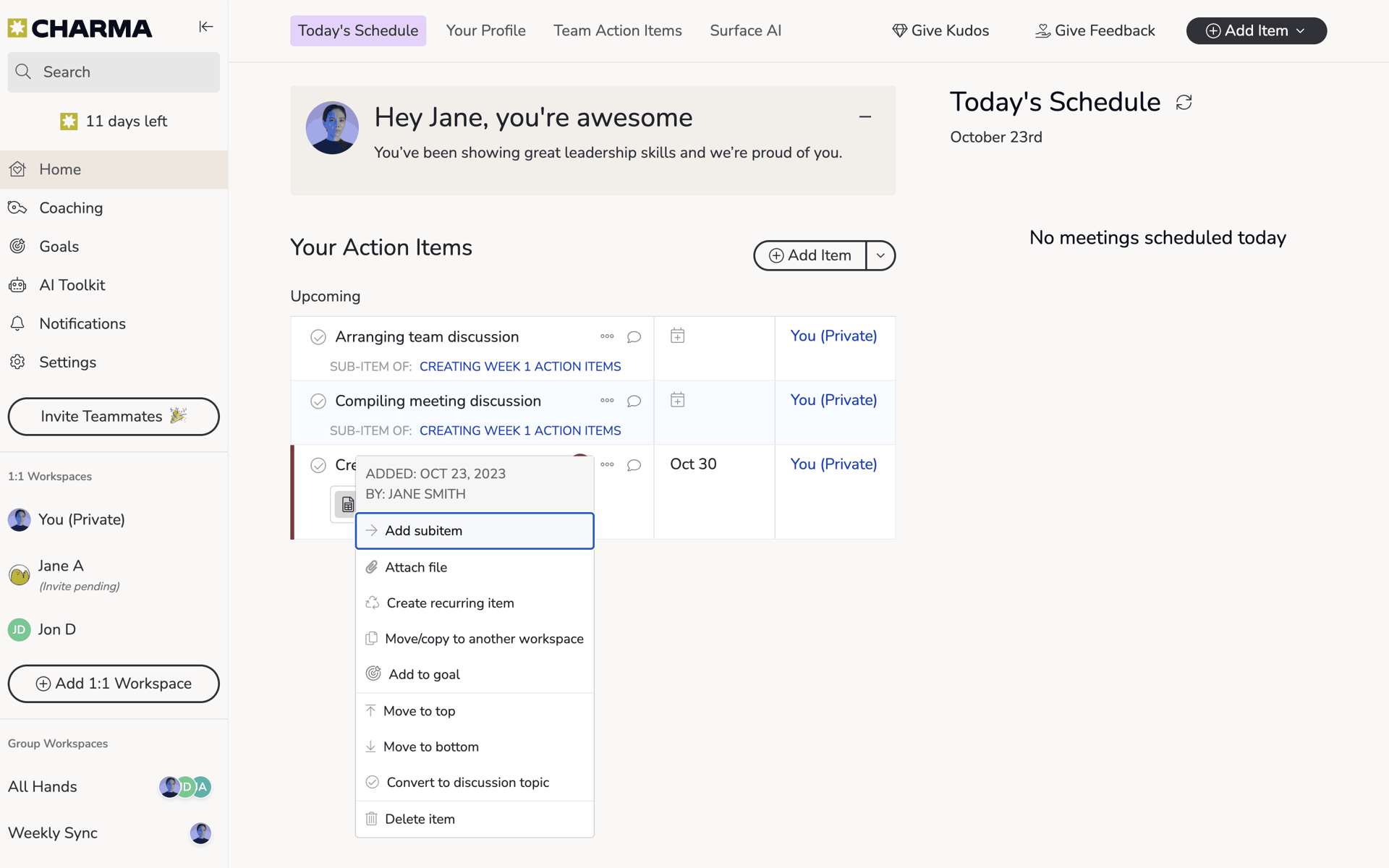 Charma Web Business interface screenshot 17