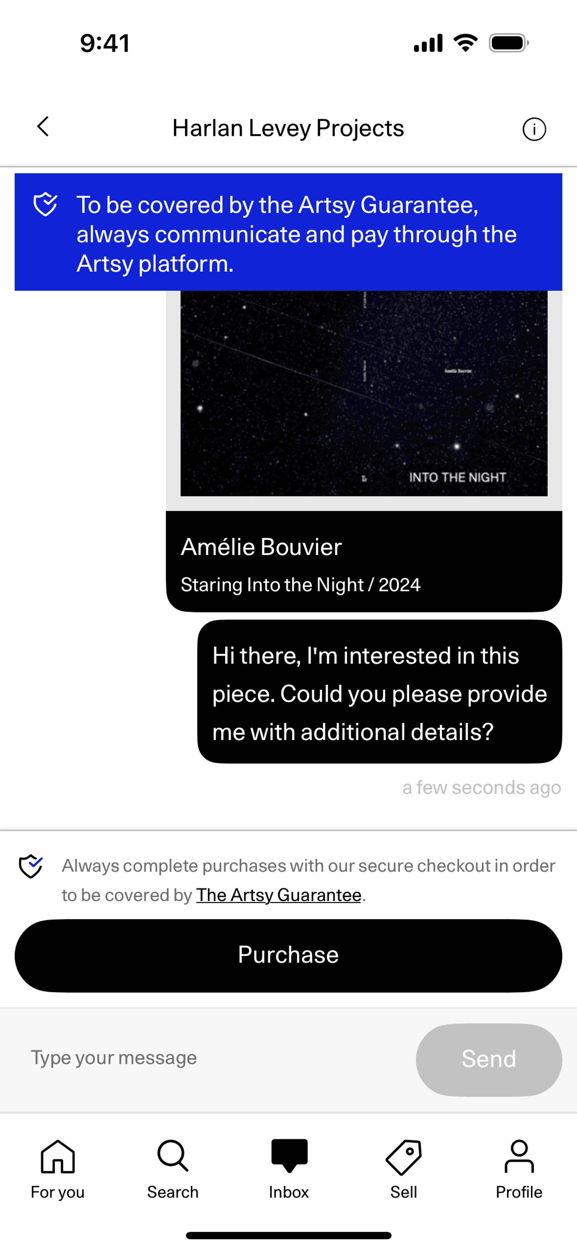 Artsy iOS Shopping interface screenshot 7