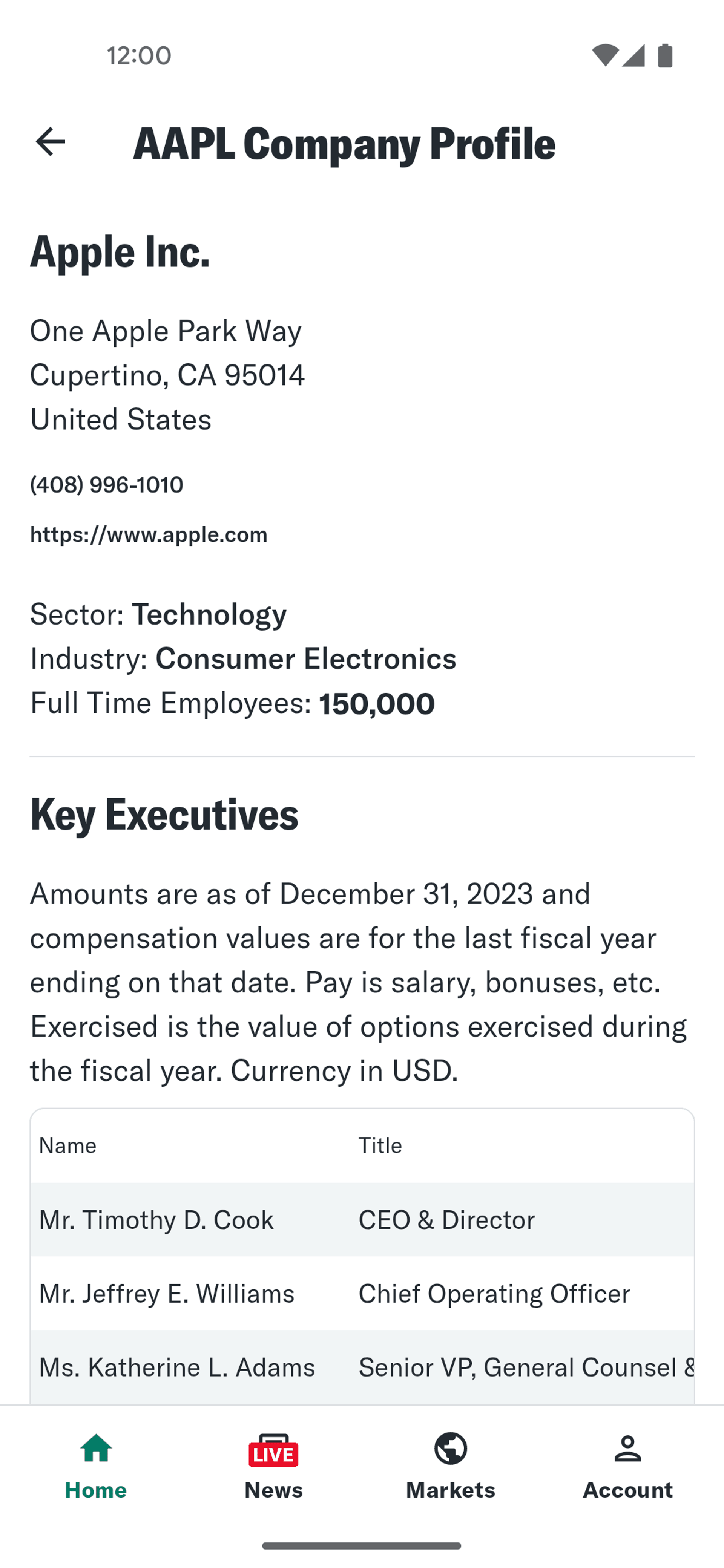 Yahoo Finance Android Finance interface screenshot 4