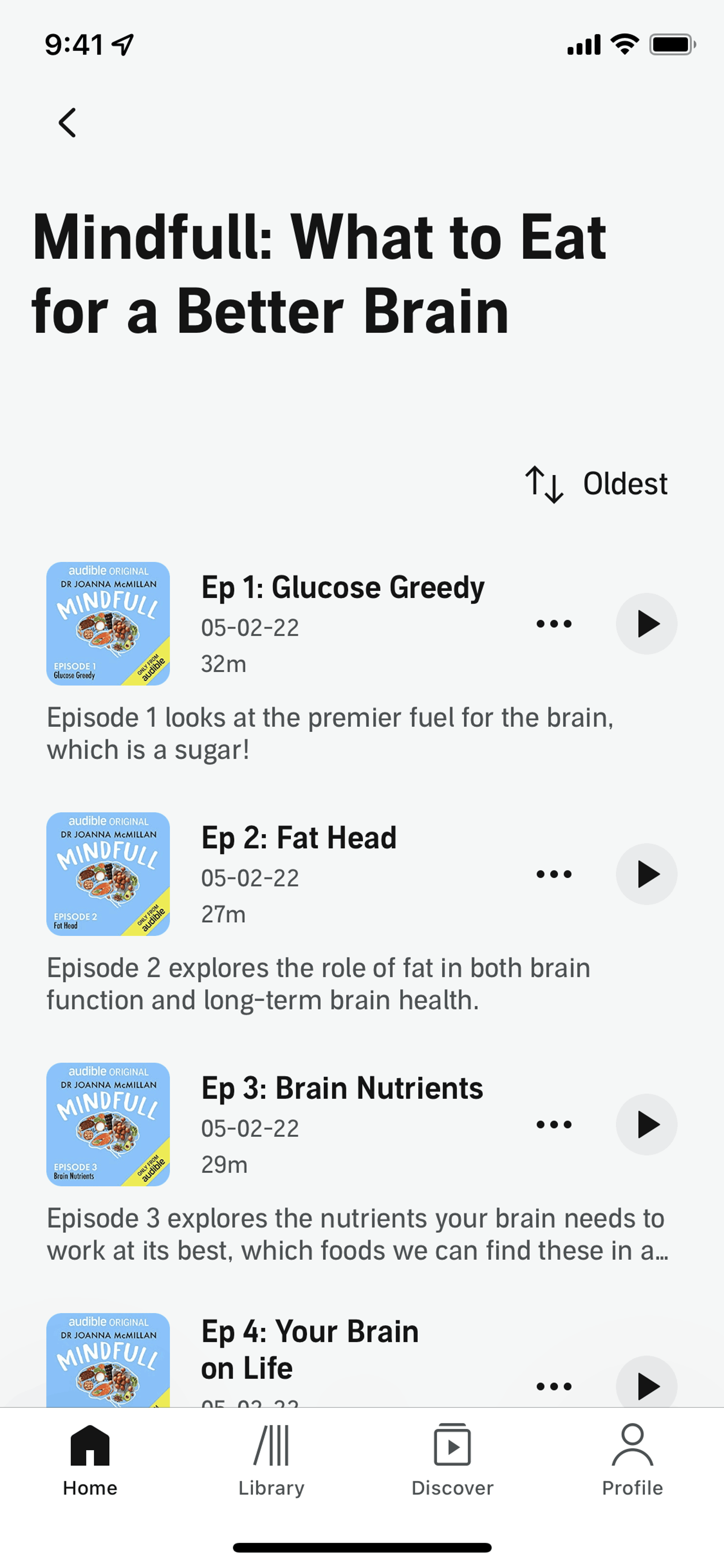 Audible iOS Entertainment interface screenshot 14