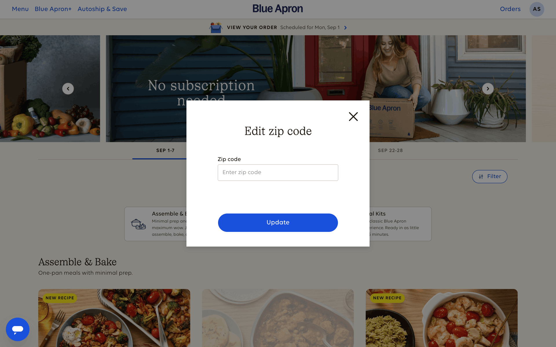 Blue Apron Web Shopping interface screenshot 18