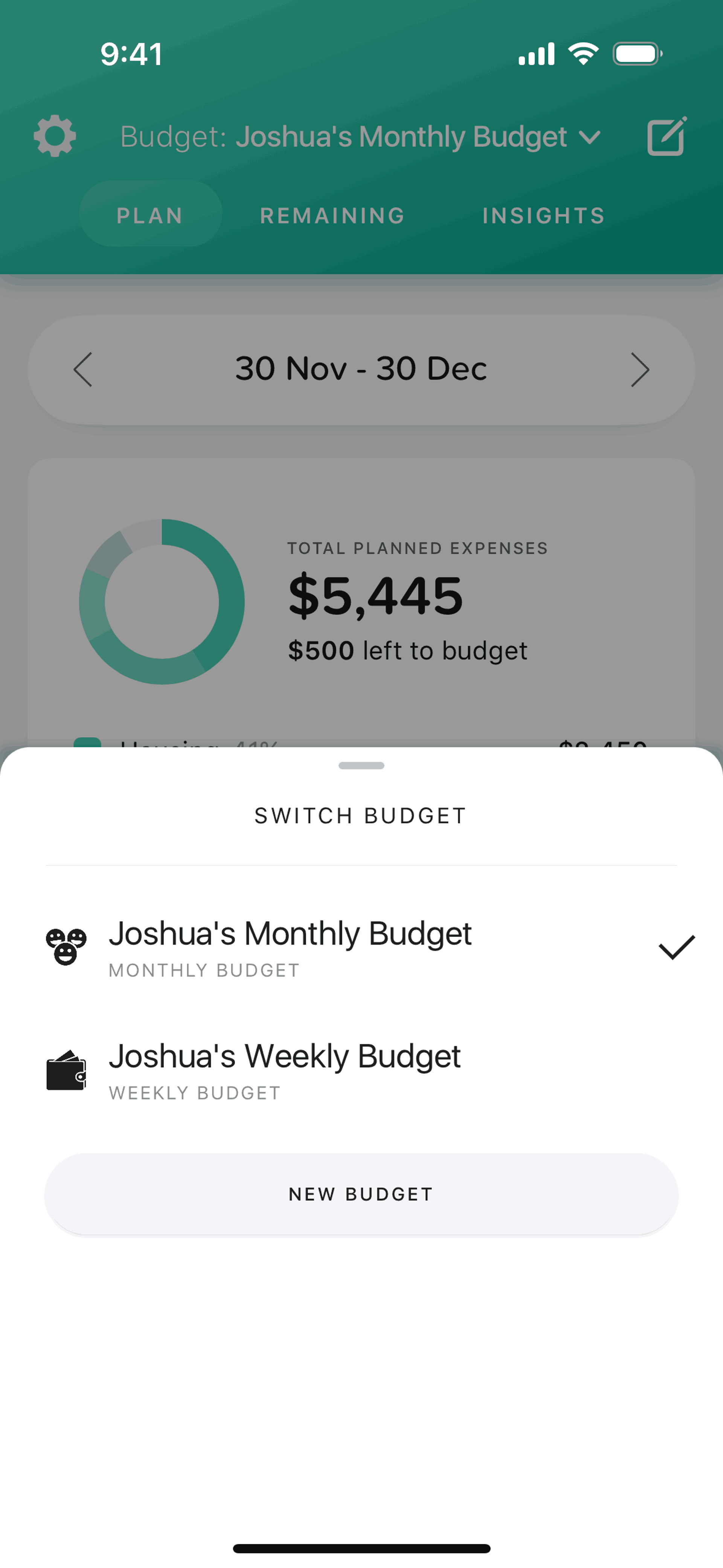 Buddy iOS Finance interface screenshot 4
