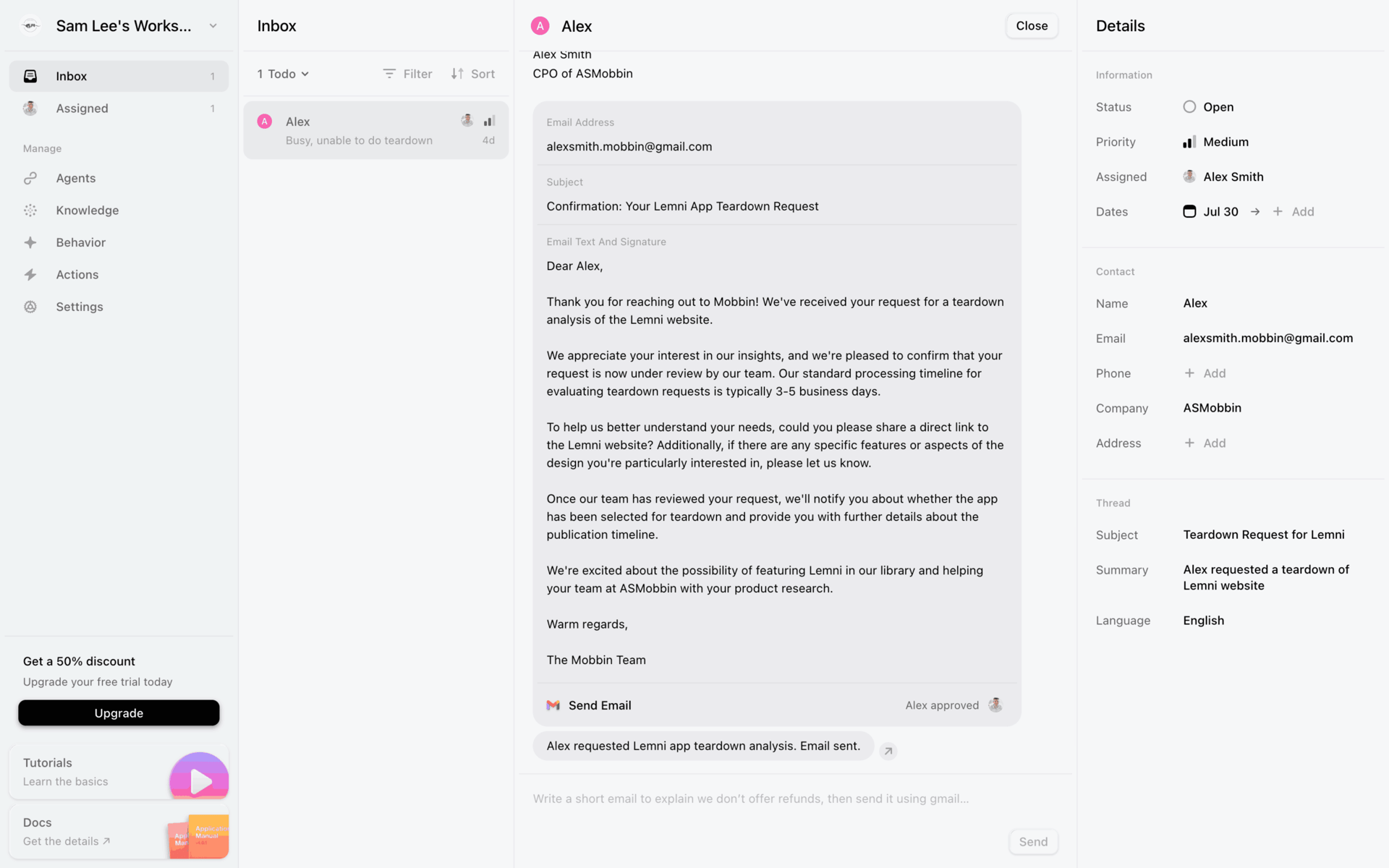 Lemni Web Business interface screenshot 9