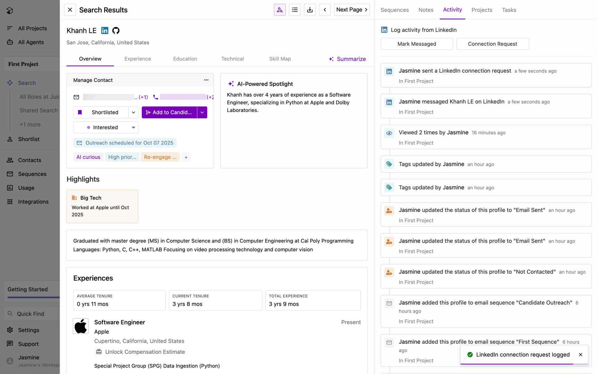 Juicebox Web Jobs & Recruitment interface screenshot 14