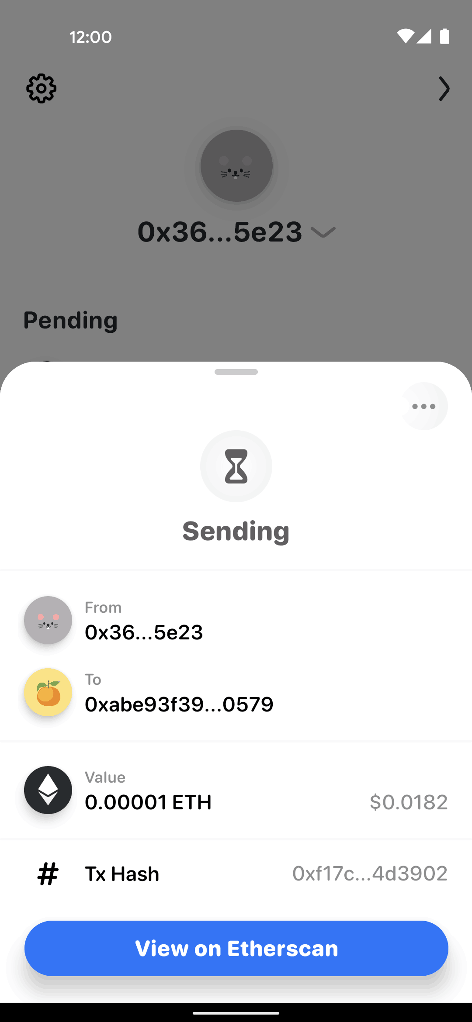 Rainbow Android Finance interface screenshot 4