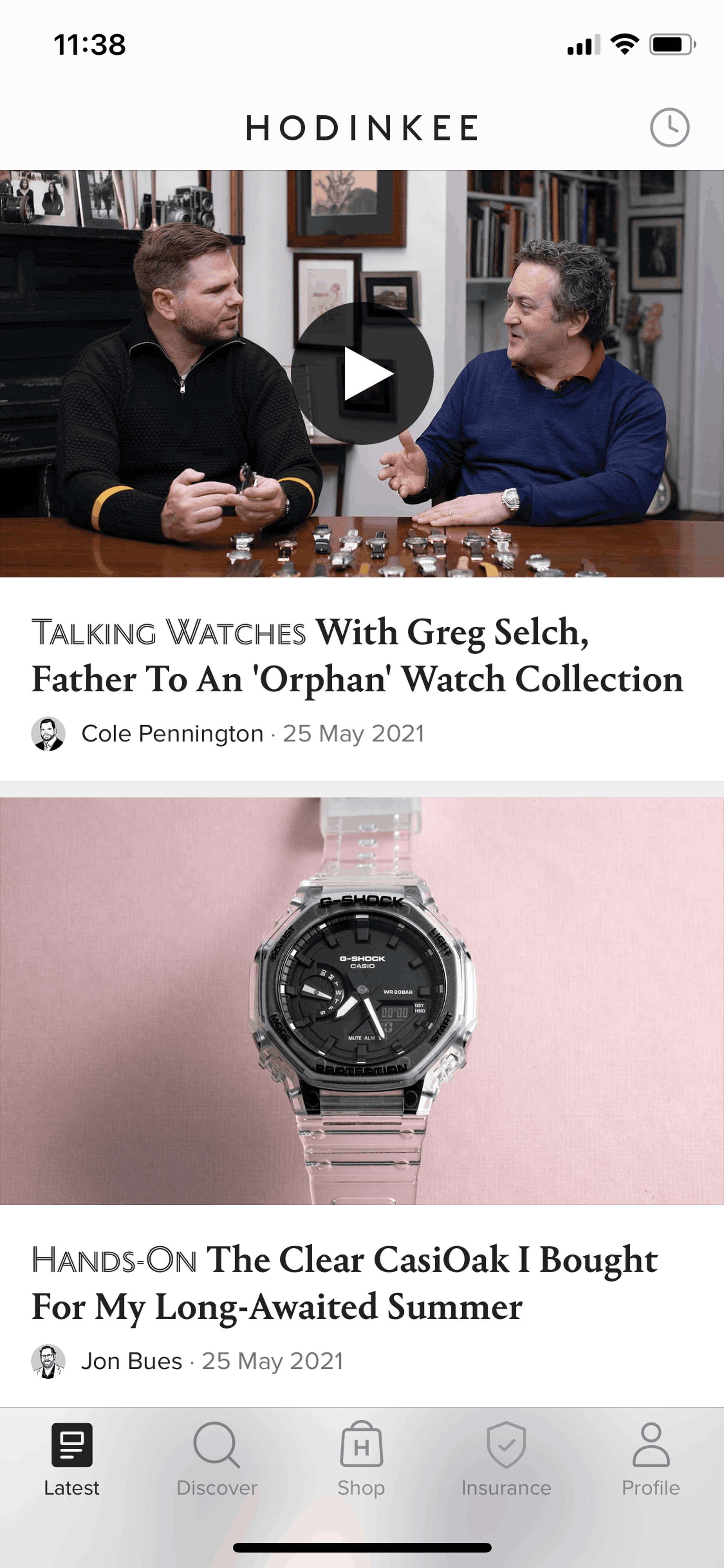 HODINKEE iOS Lifestyle interface screenshot 1
